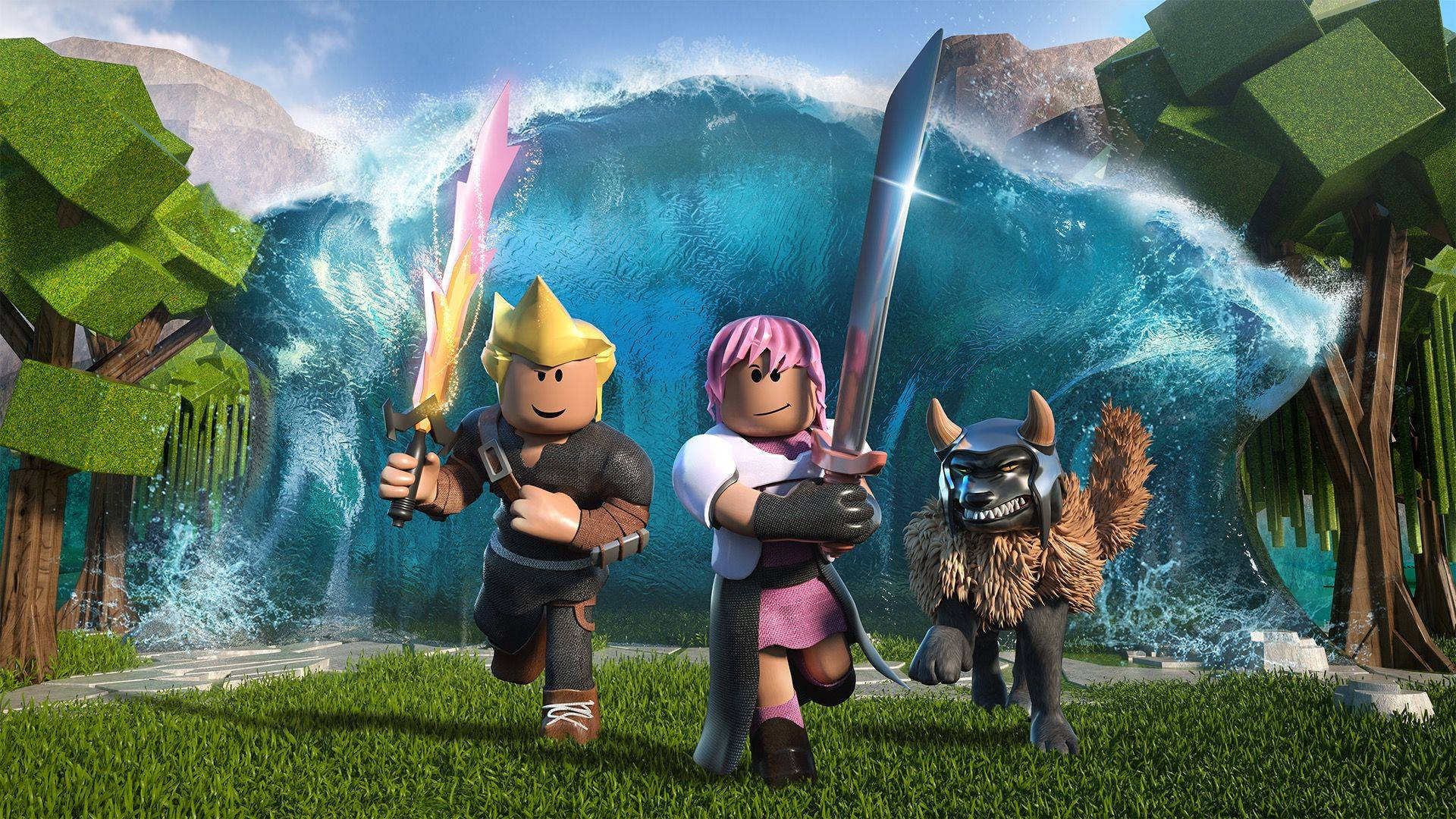 Roblox-avatar wat laai Muurpapier