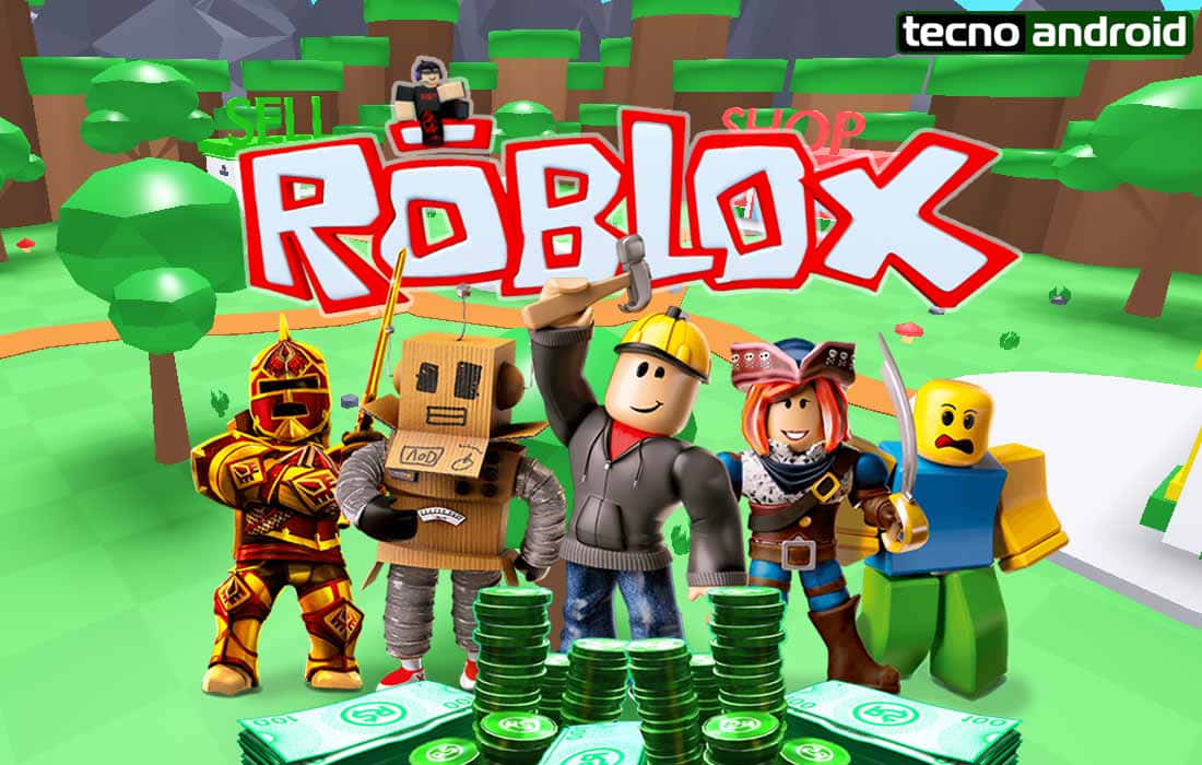 Roblox-avatars in die Bos Prent Muurpapier