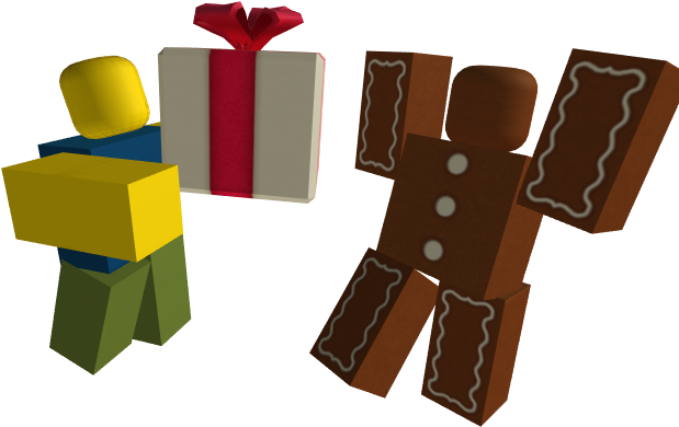 Roblox Geskenke en Kerskoek Karakter Muurpapier
