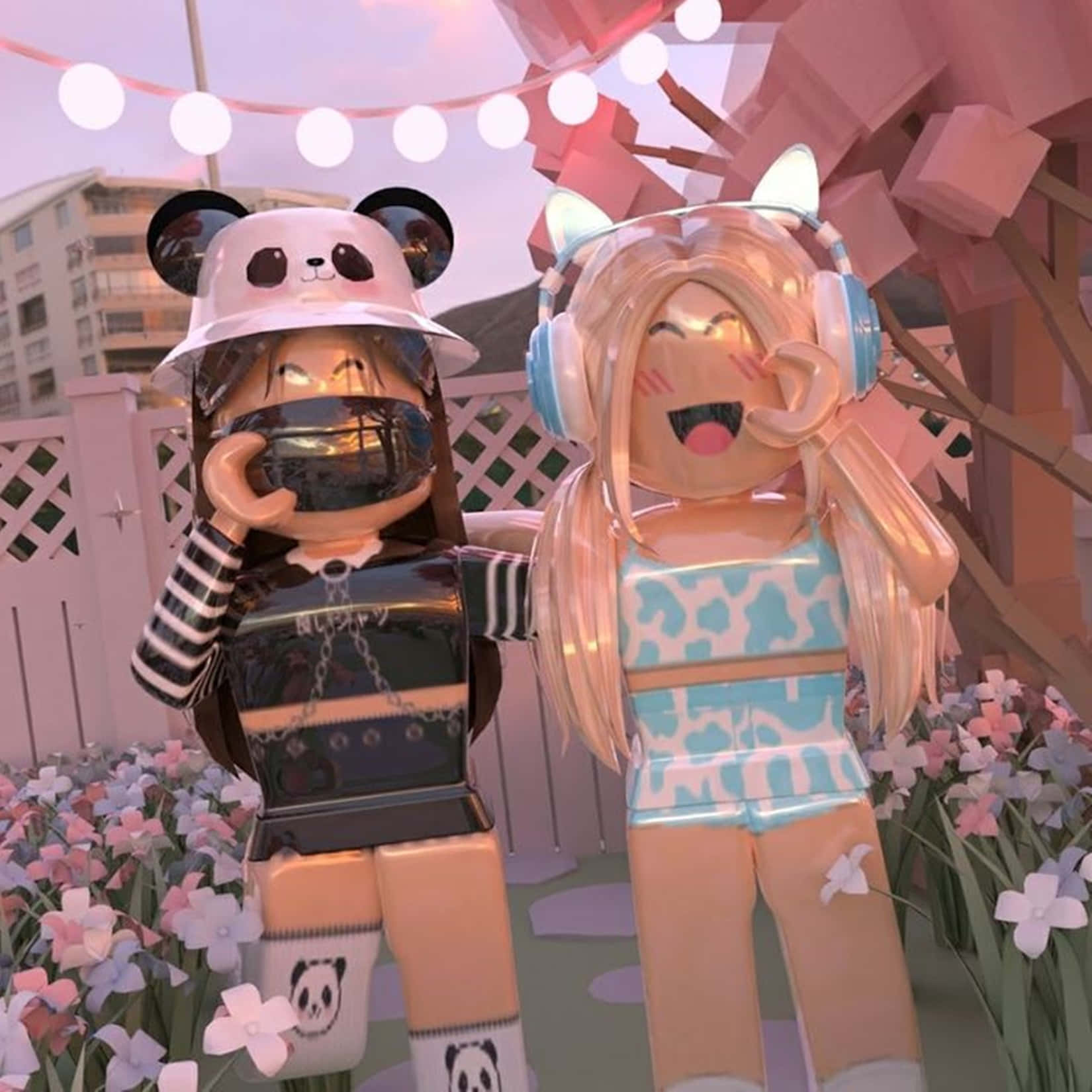 Roblox Partytjie Meisies Gfx Muurpapier
