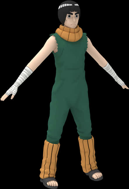 Rock Lee Anime Karakter Posisie Muurpapier