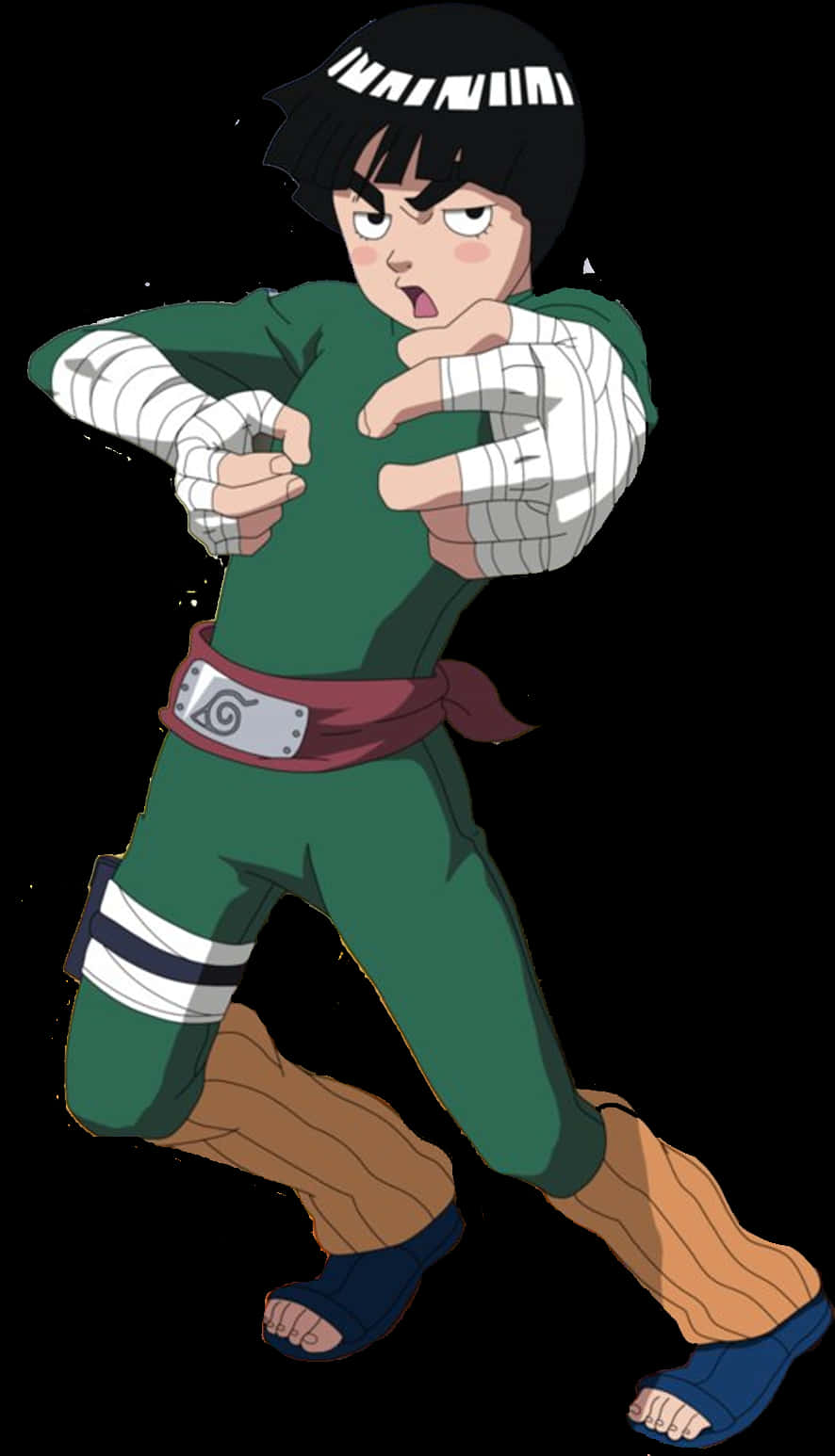 Rock Lee Gereed vir Geveg Muurpapier