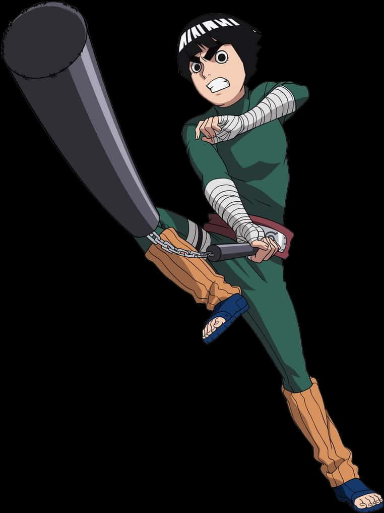 Rock Lee Met Wapen Muurpapier