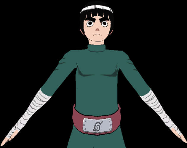 Rock Lee Staan Selfversekerd Muurpapier