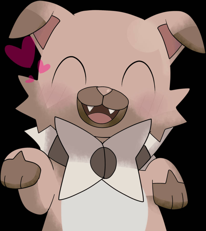 Rockruff Vrolike Blos Muurpapier