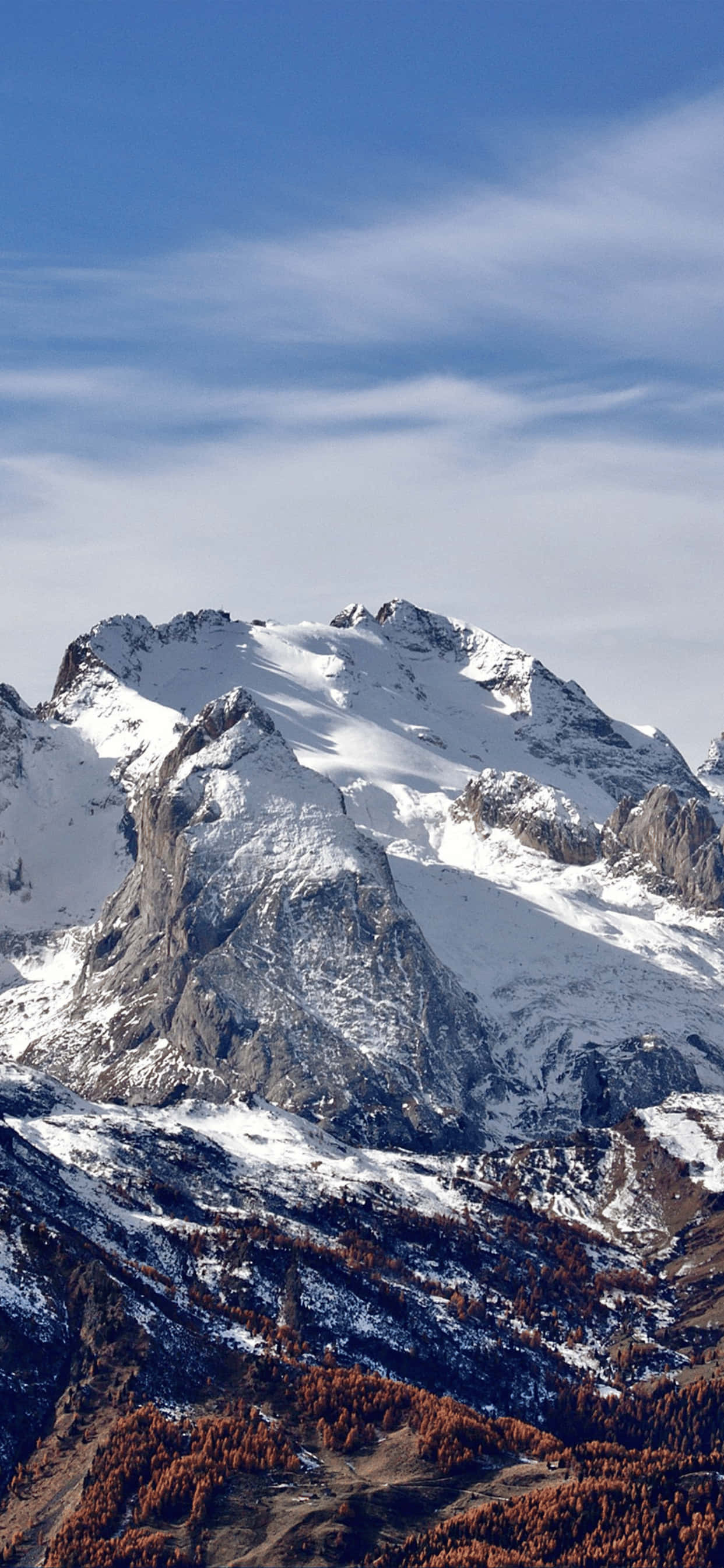 Rocky Mountain Peak iPhone XS Max Winter Background Muurpapier