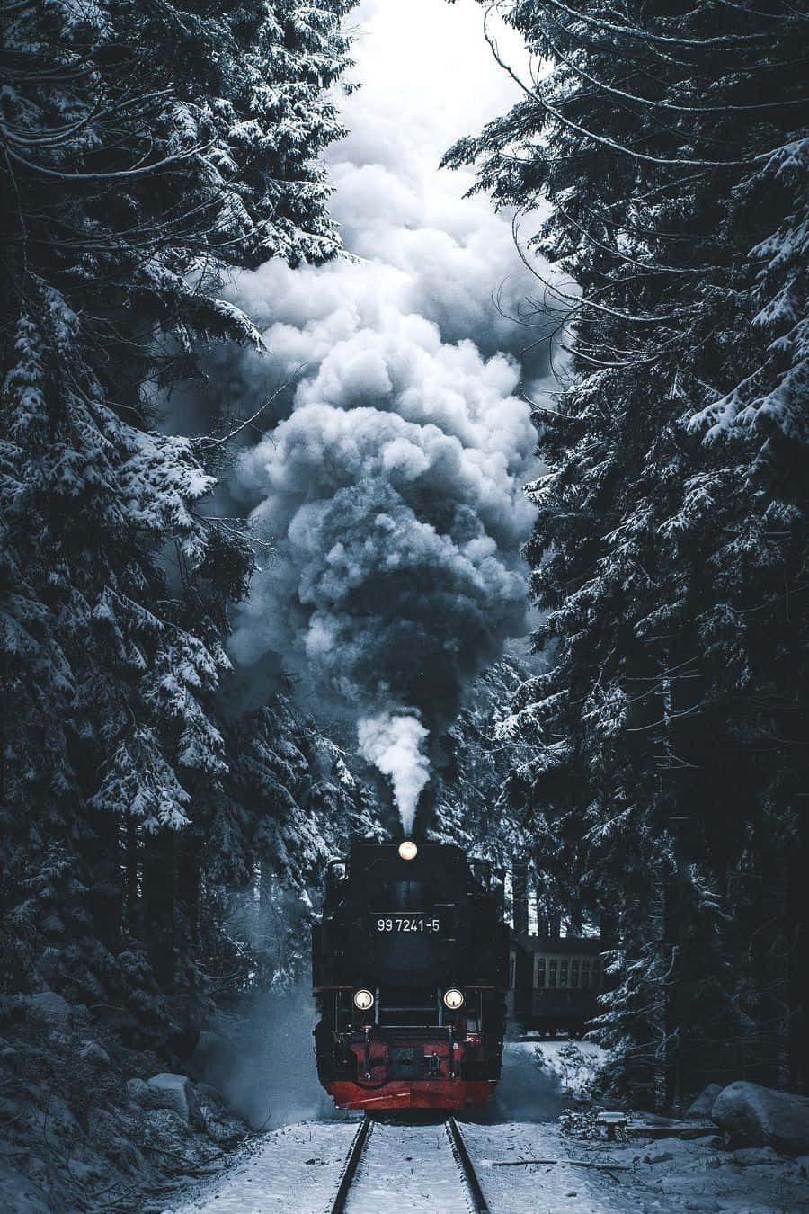 Rokerige Trein Knus Winter Tumblr Muurpapier