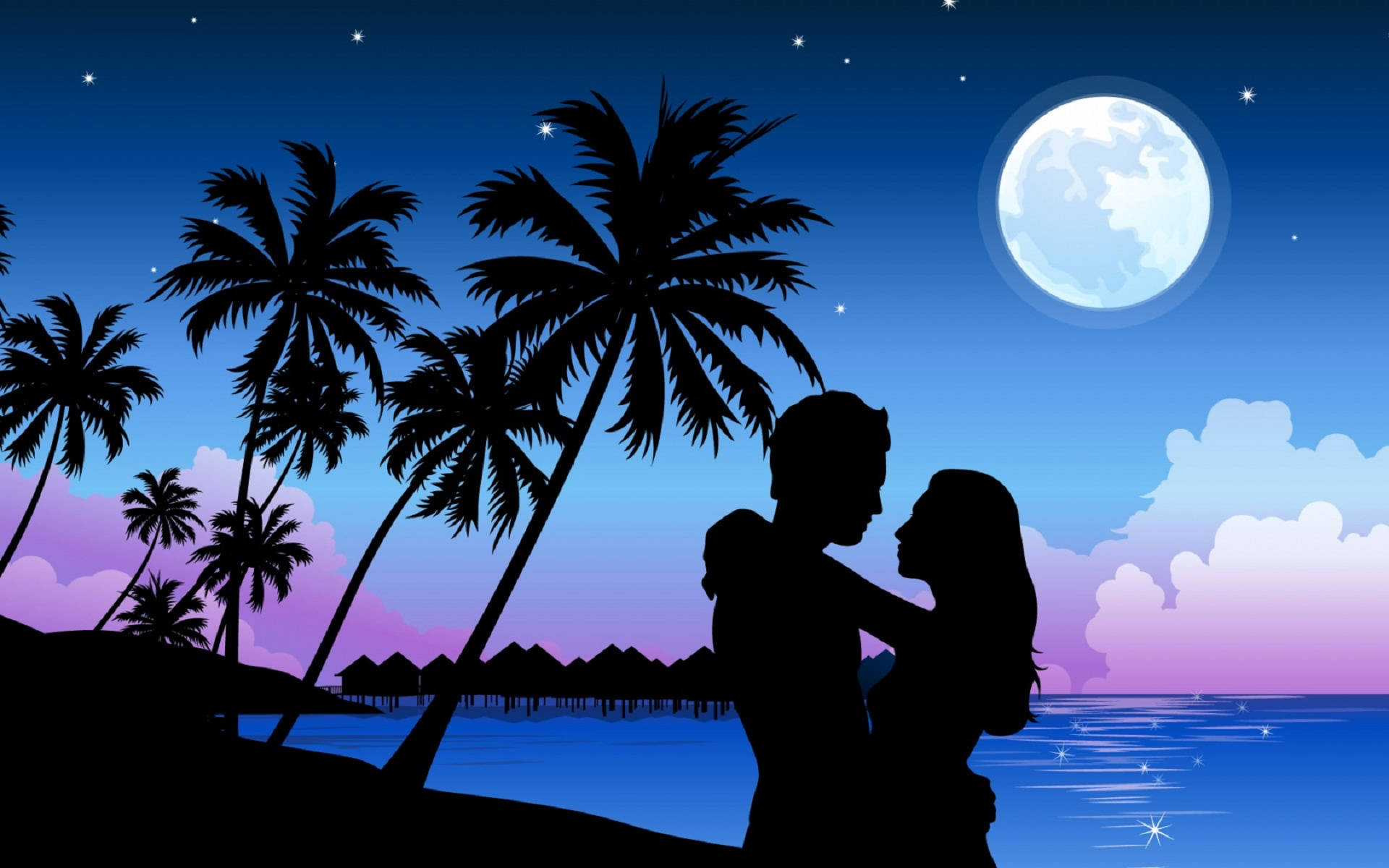 Romantiese Liefde Op 'n Eiland Muurpapier