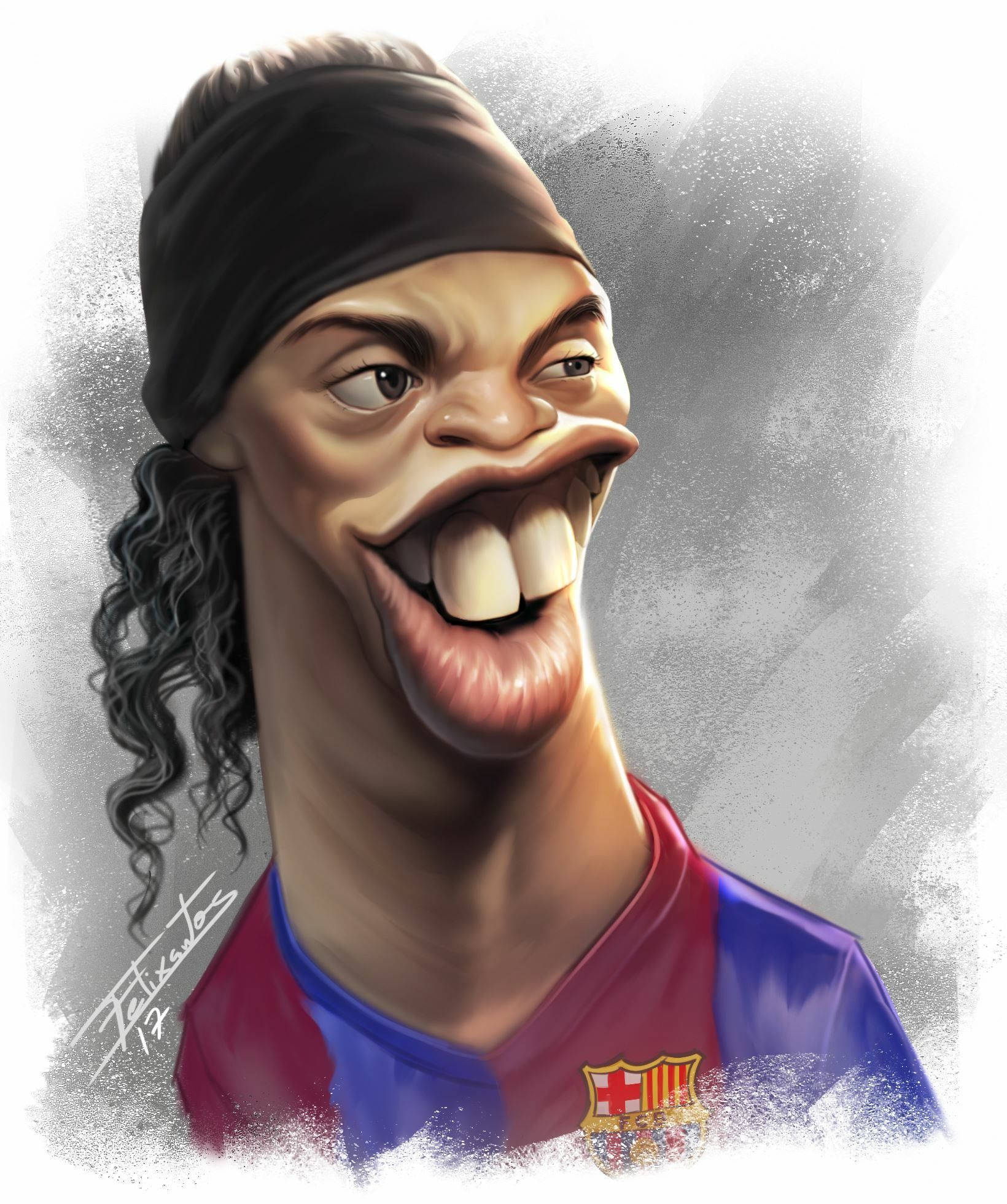Ronaldinho-vervormde kuns Muurpapier