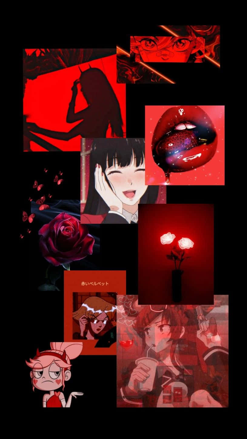Rooi Anime Artefakte Estetika Muurpapier