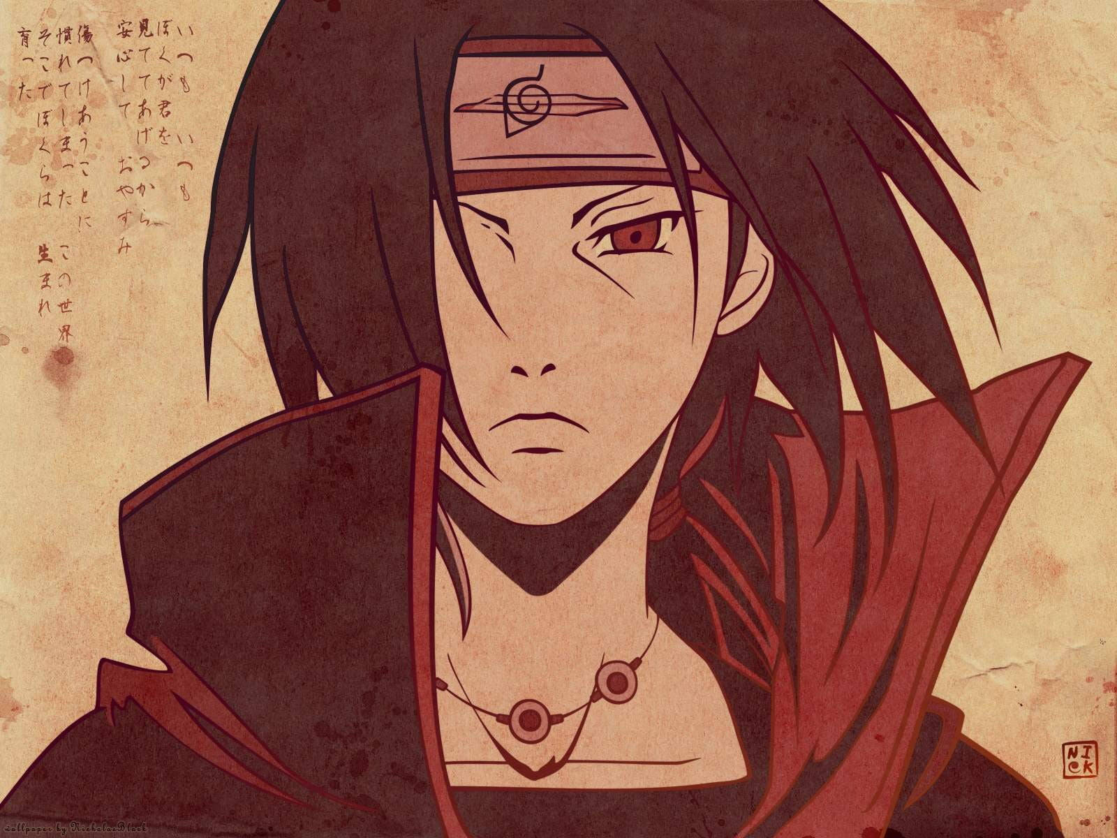 Rooi Anime Uchiha Itachi Muurpapier