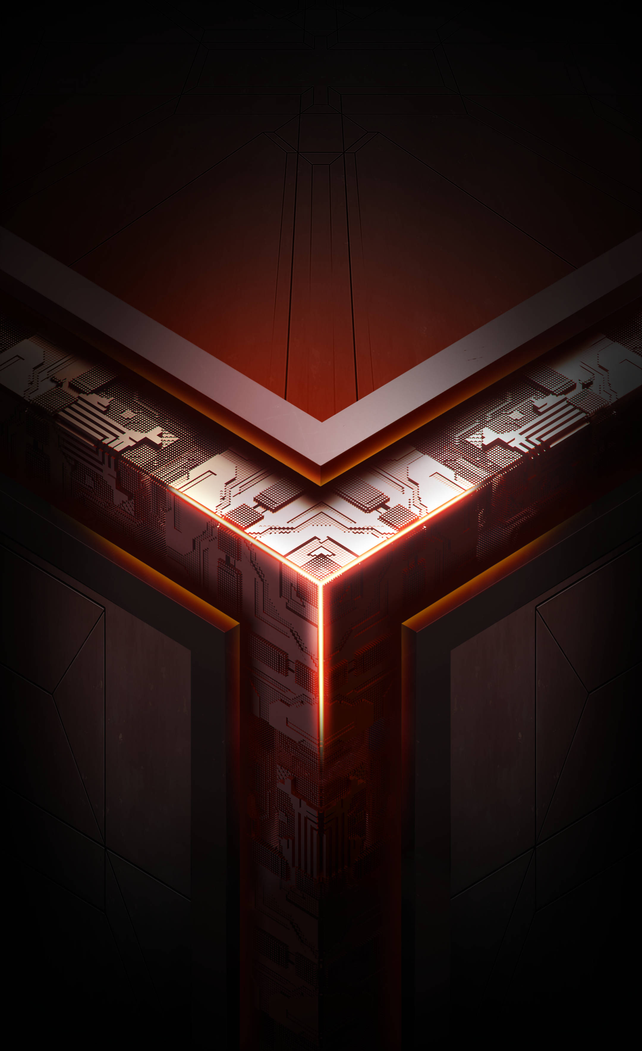 Rooi Asus ROG Foon Logo Muurpapier