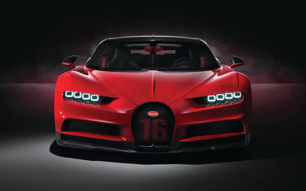 Rooi Bugatti Chiron 4k