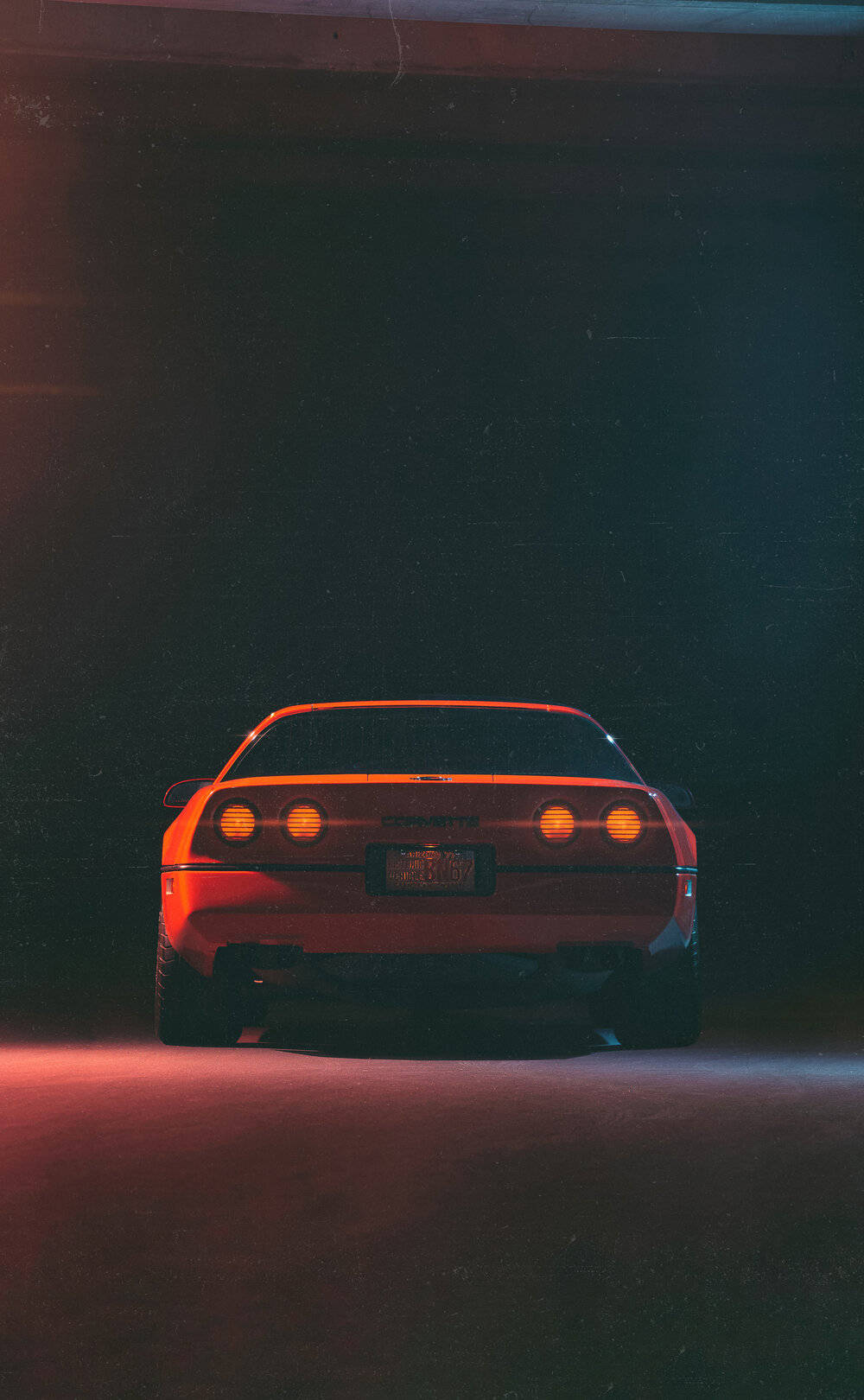 Rooi C4 Corvette Portret Muurpapier