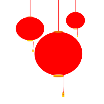 Rooi Chinese Lanterns Vektor Muurpapier