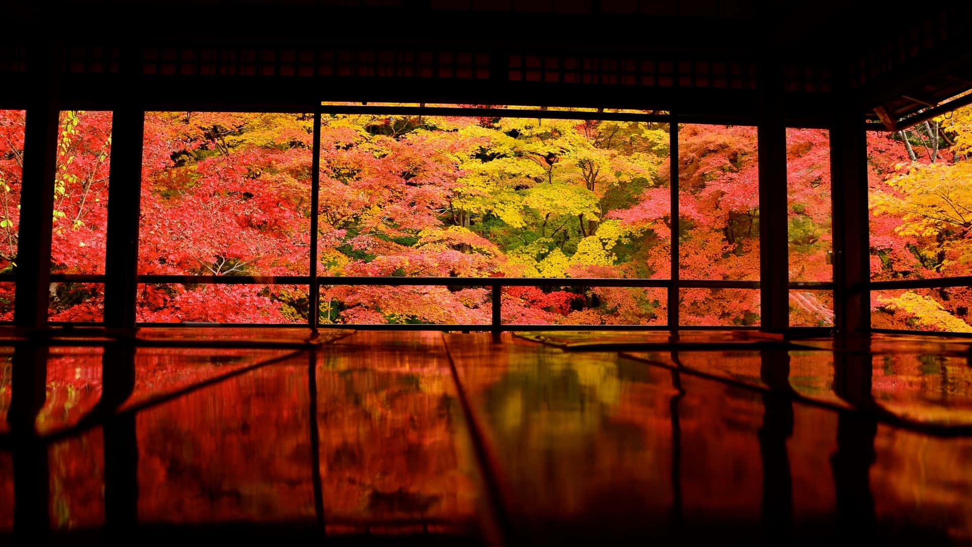 Rooi Chureito-pagode, Aomori, Japan Muurpapier