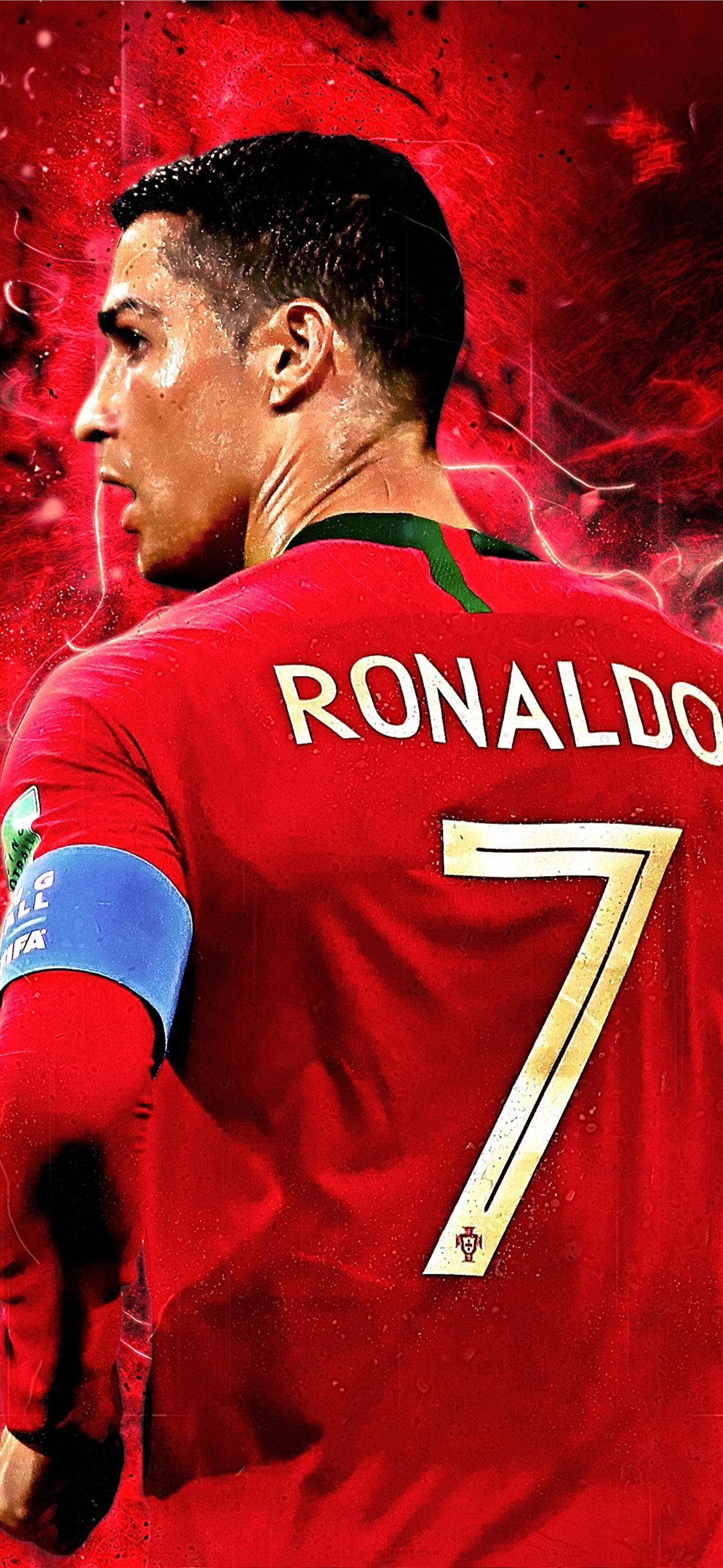 Rooi CR7 Cristiano Ronaldo iPhone Muurpapier