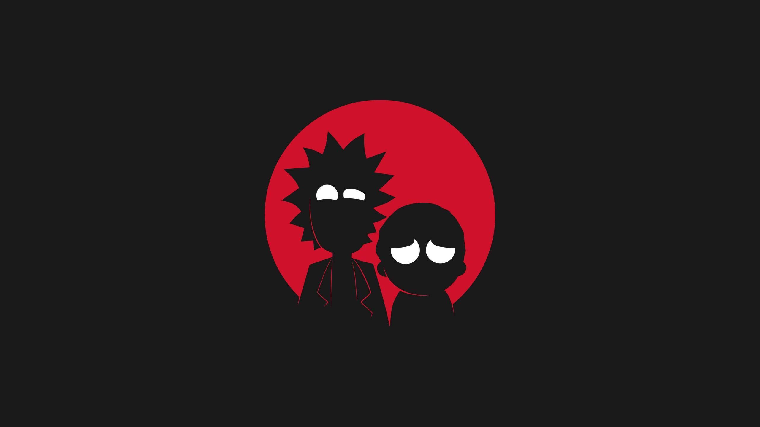 Rooi Dope Rick en Morty Muurpapier