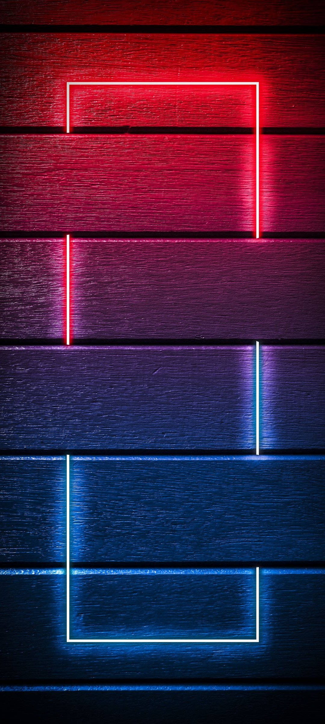 Rooi En Blou Neonlig Muur Muurpapier