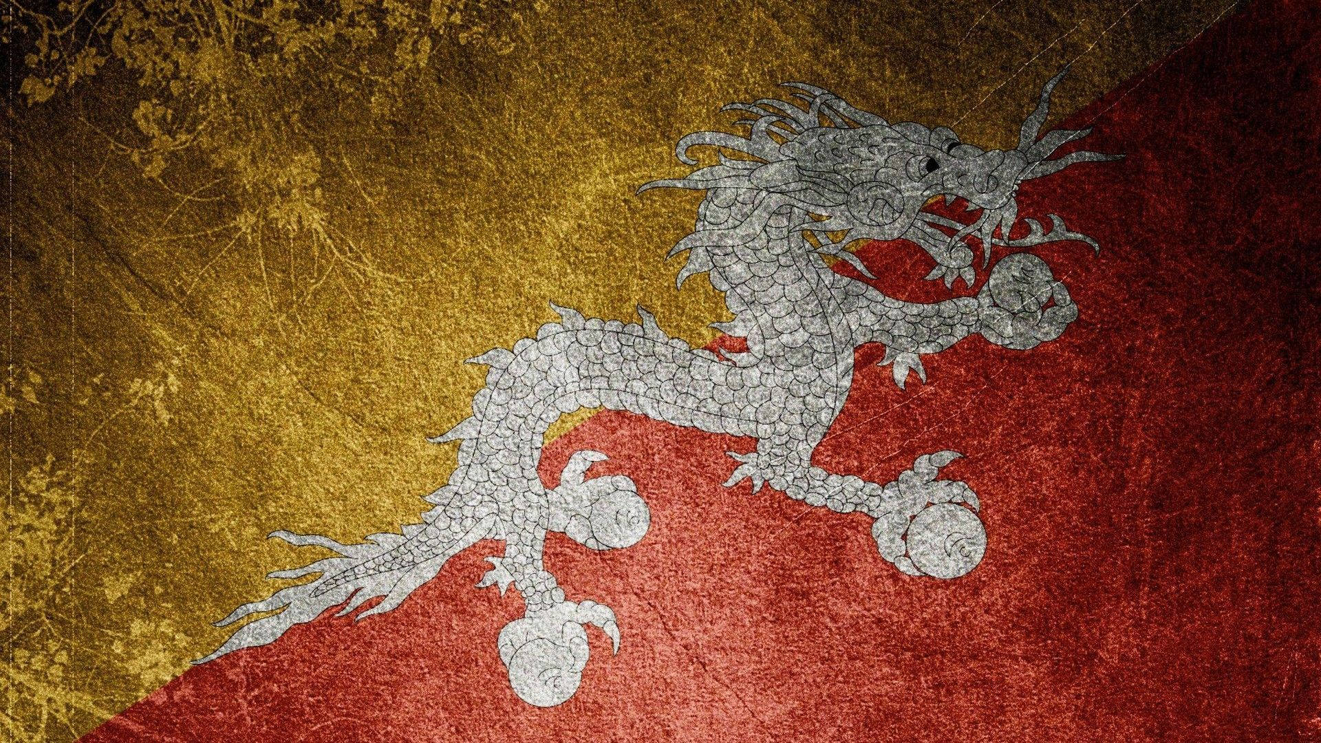 Rooi en Geel Kuns Japanese Draak PC Muurpapier