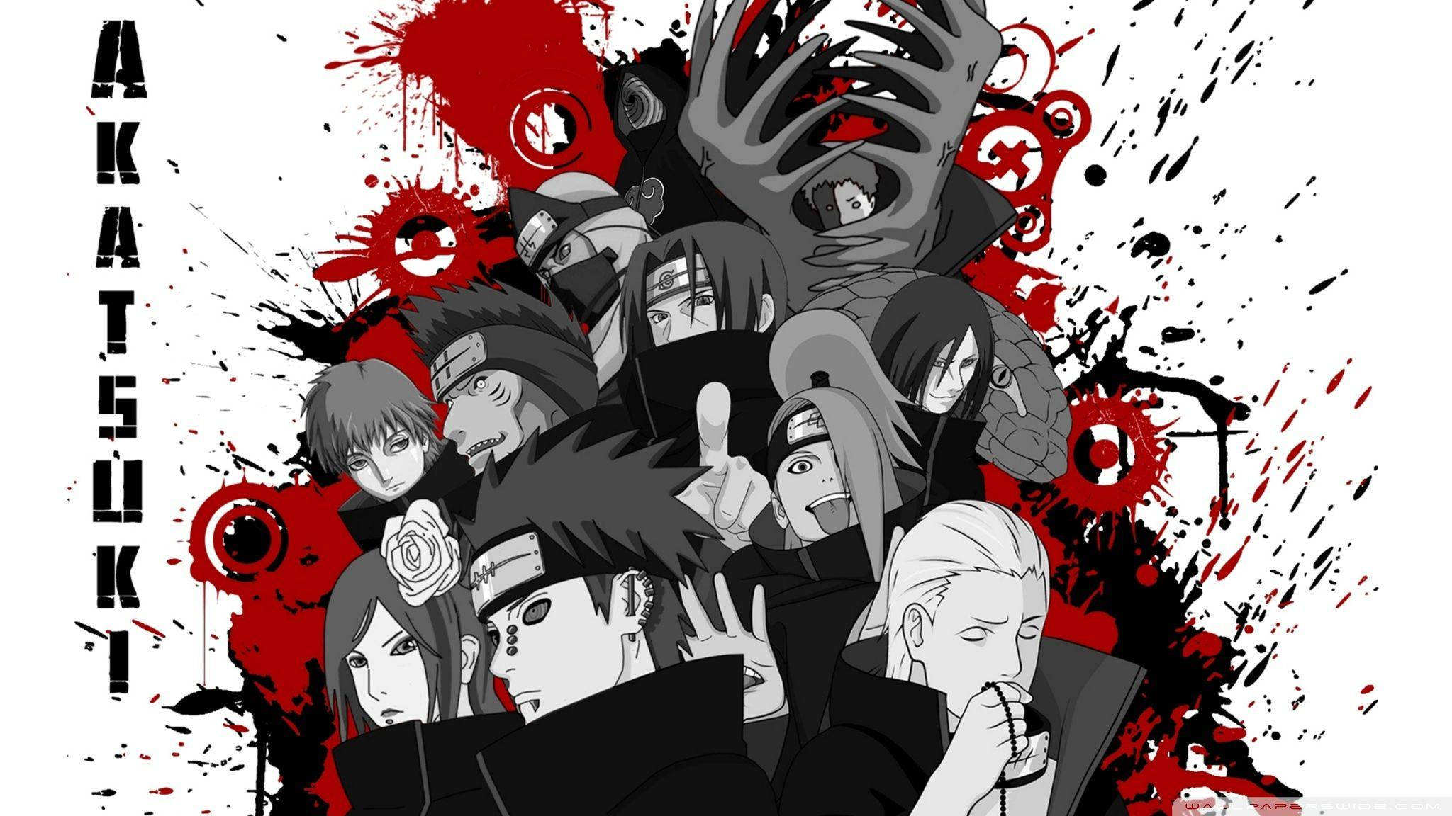 Rooi en Grys Akatsuki PC Muurpapier