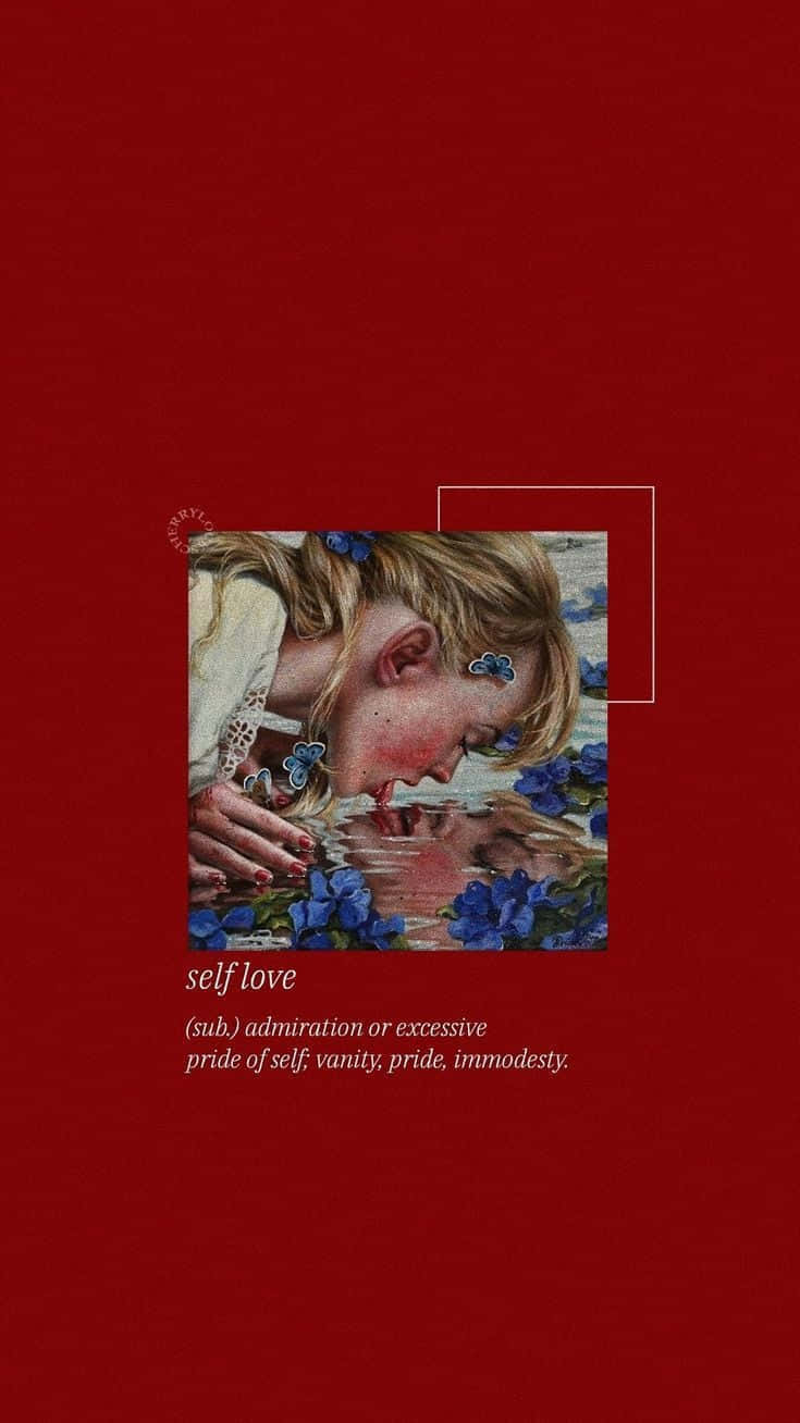 Rooi Estetiese Tumblr Selfliefde Skildery Muurpapier