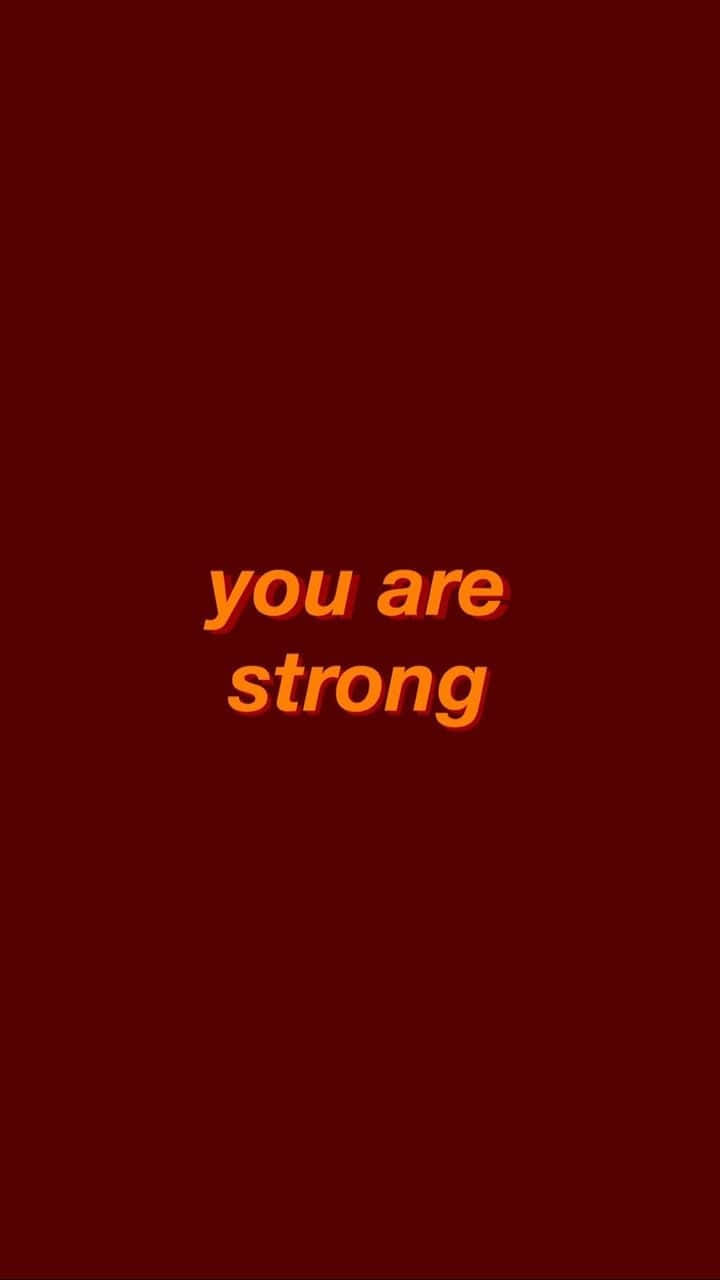 Rooi Estetiese Tumblr Jy Is Sterk Muurpapier