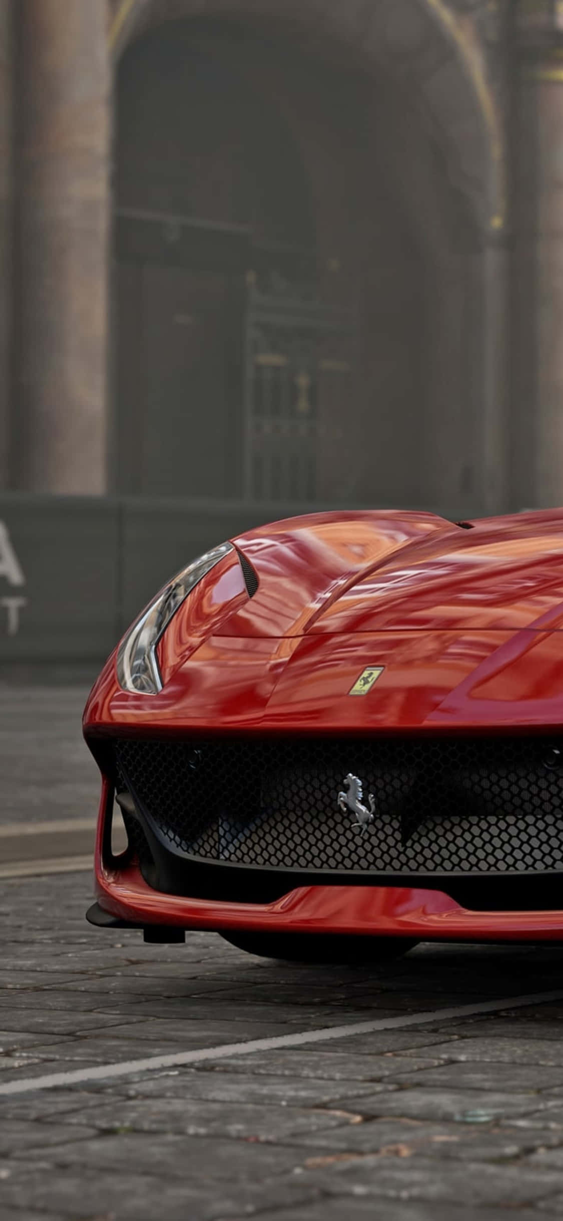 Rooi Ferrari iPhone X Forza Motorsport 7 Agtergrond Muurpapier