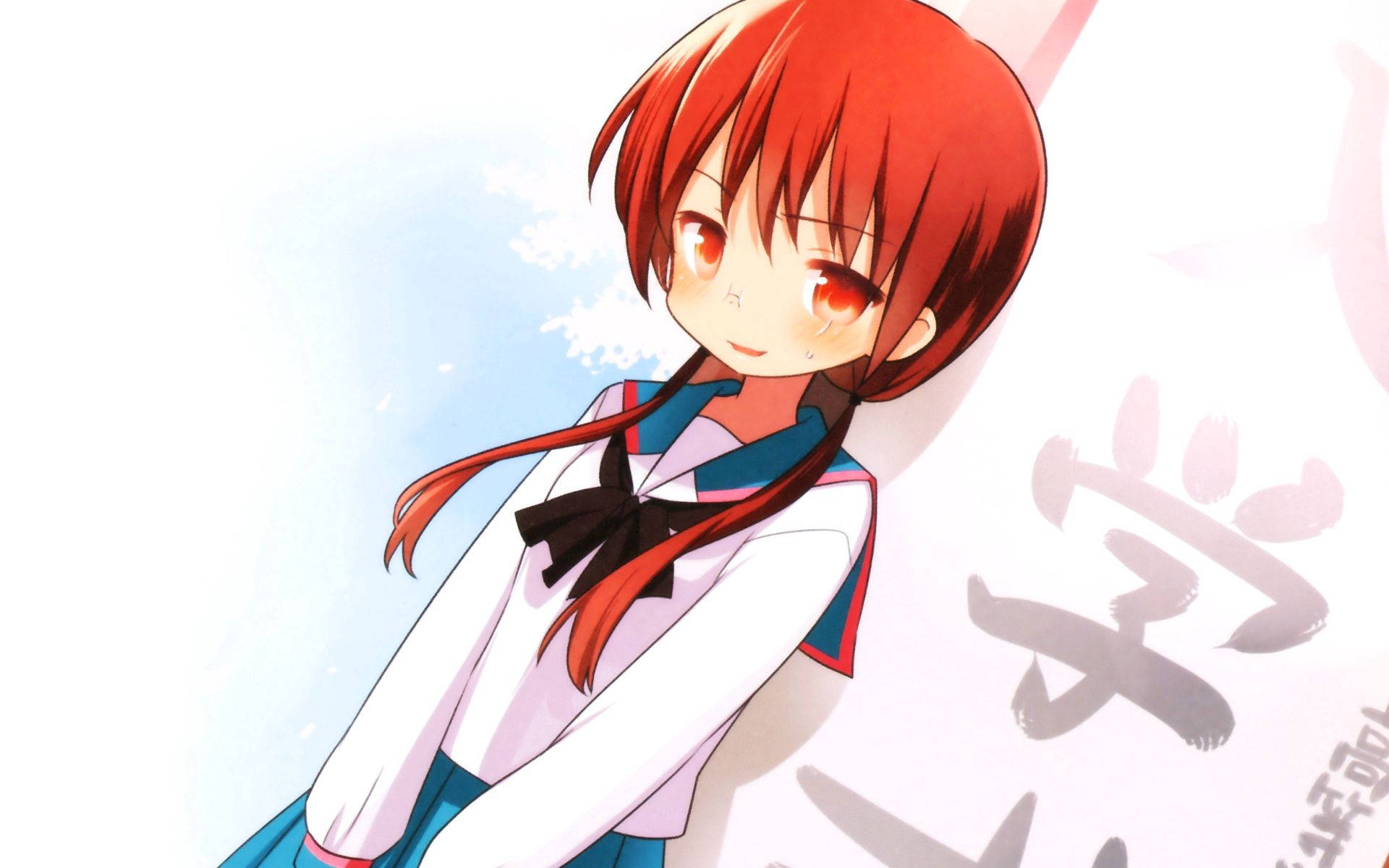 Rooi Hare Oulike Anime-meisie agtergrond — Anime meisie Muurpapier