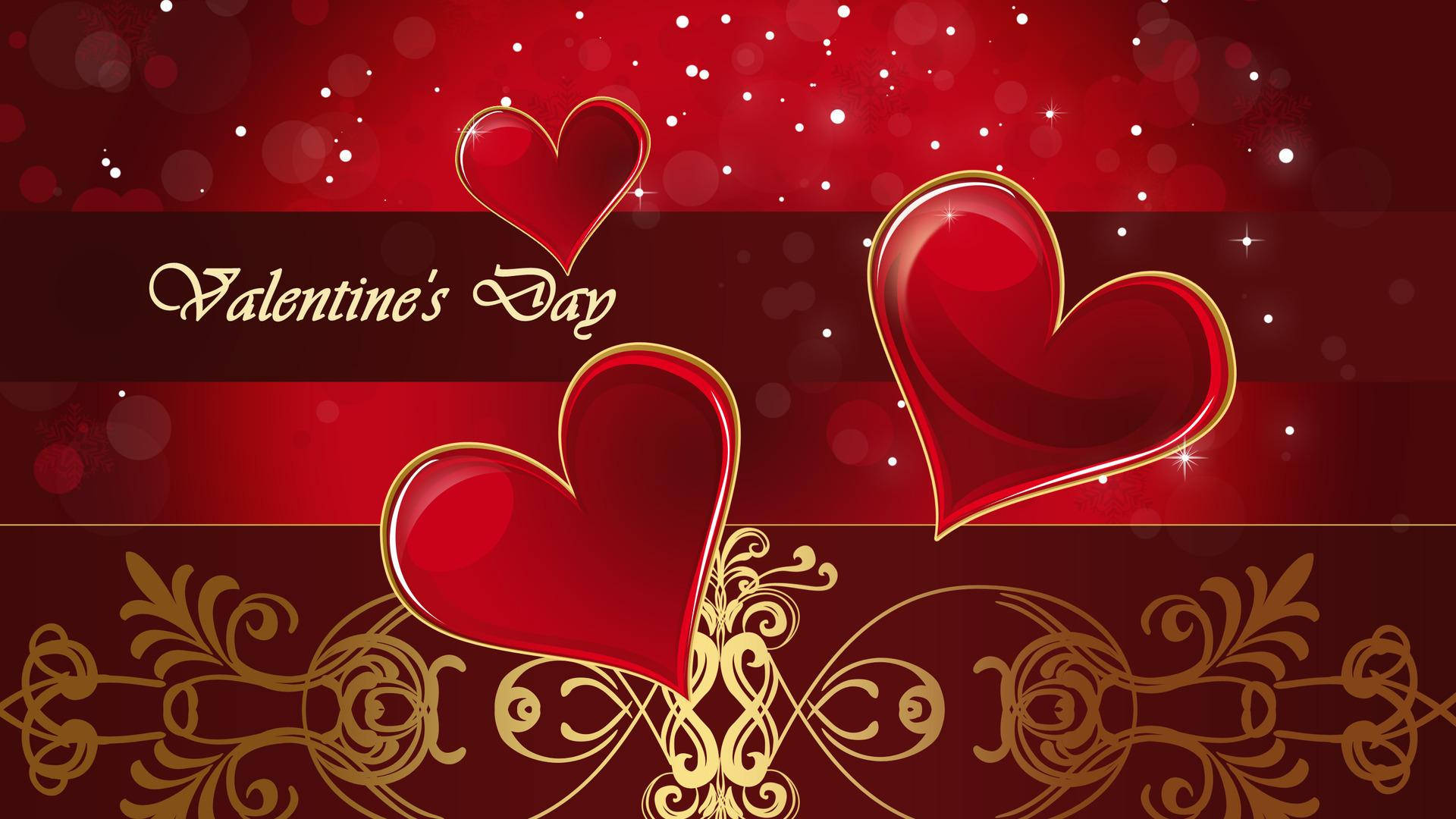 Rooi Harte op Valentynsdag Muurpapier