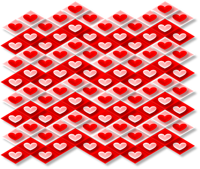 Rooi Hartjies Patroon Muurpapier