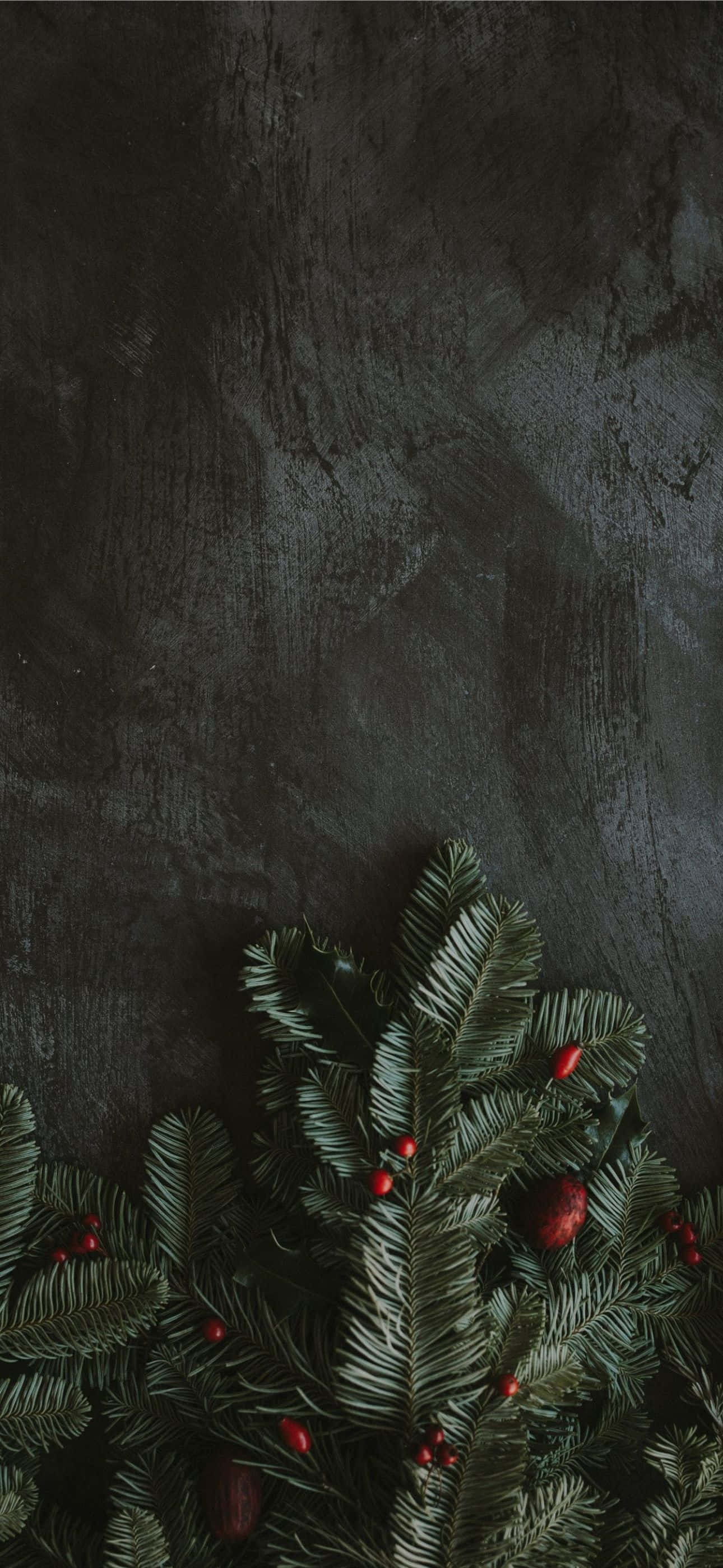 Rooi Kersfees-ornament op 'n Goue iPhone Muurpapier