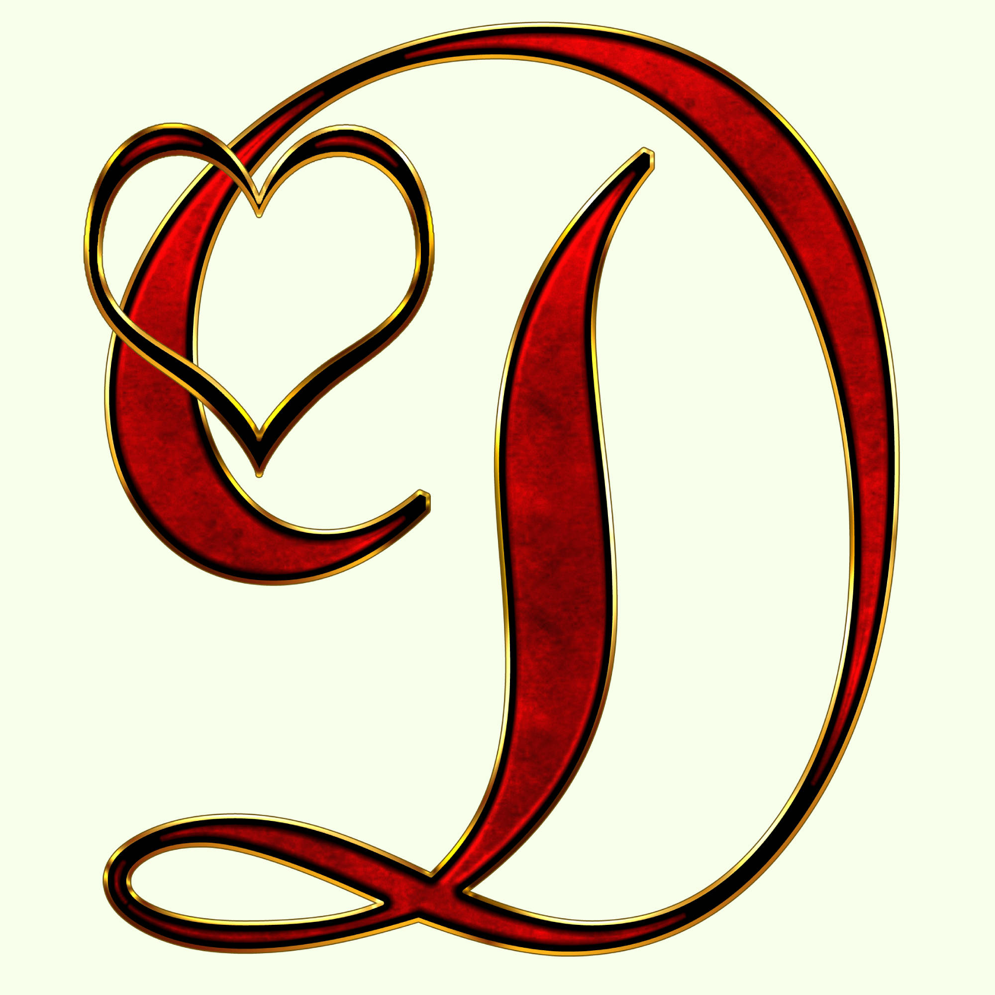 Rooi Liefde D Met Hart Muurpapier
