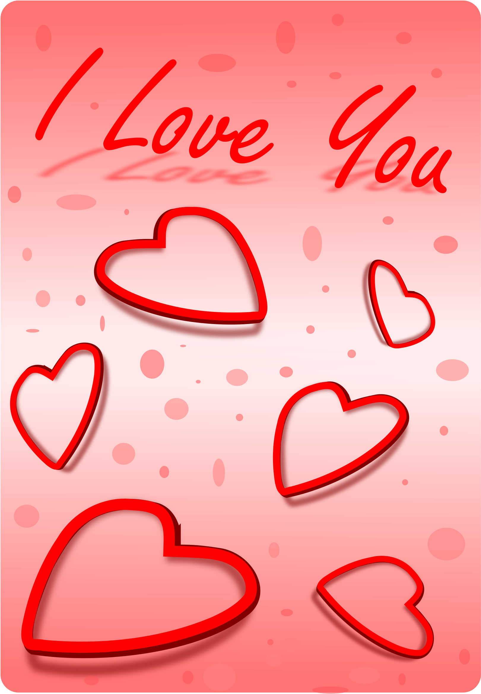 Rooi Liefde Harte en Konfetti Muurpapier