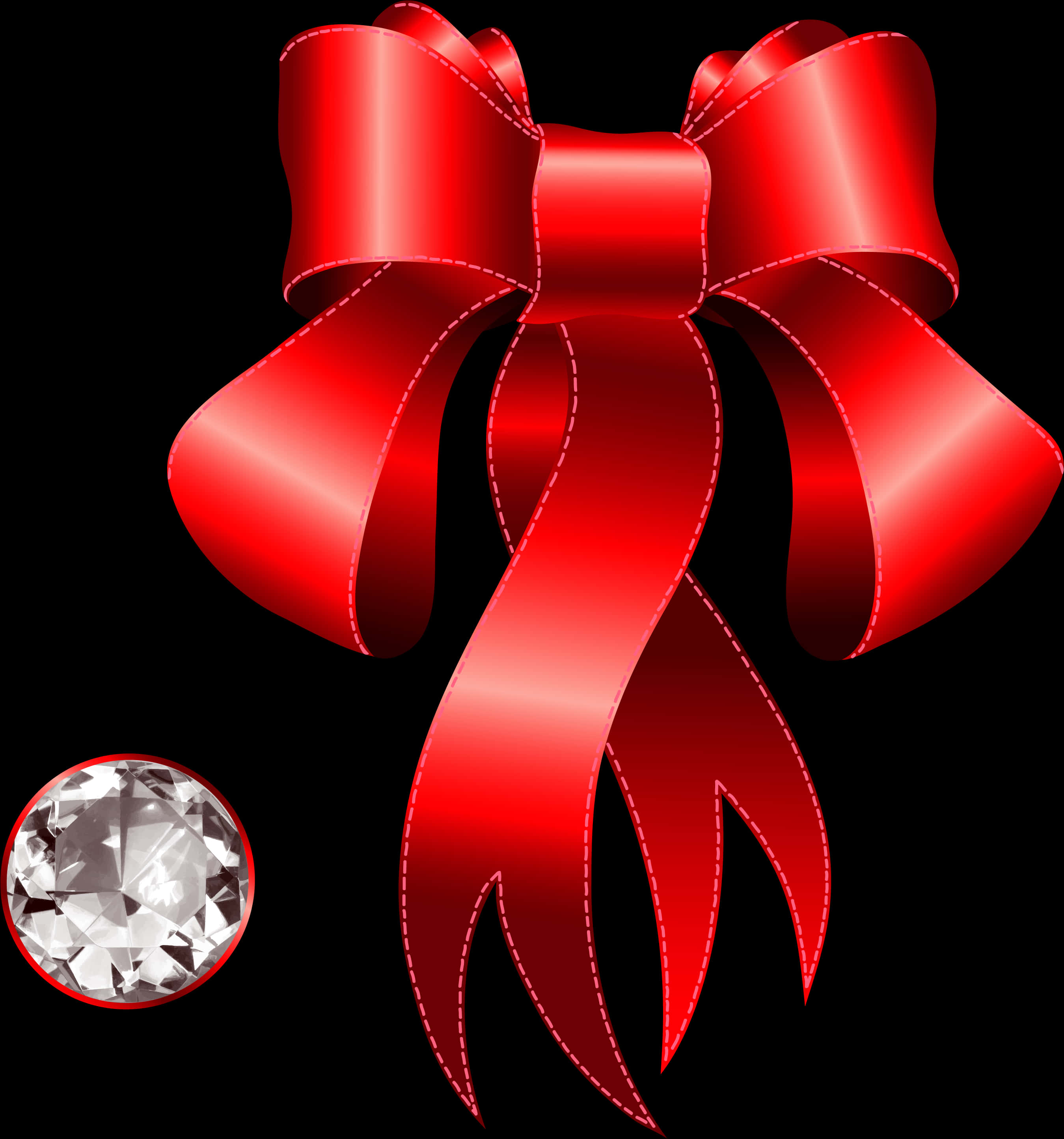 Rooi Lint Diamant Grafiek Muurpapier