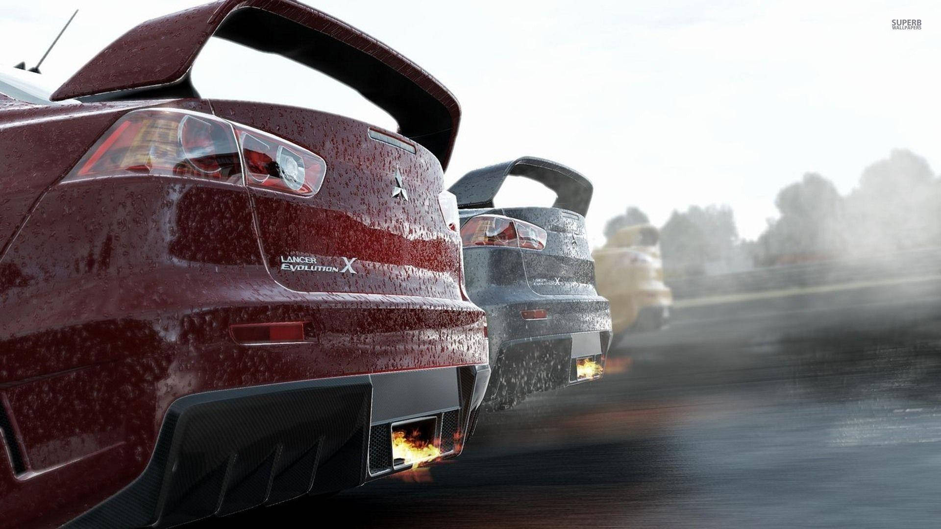 Rooi Motor Deursnee-uitsig uit Project Cars Muurpapier