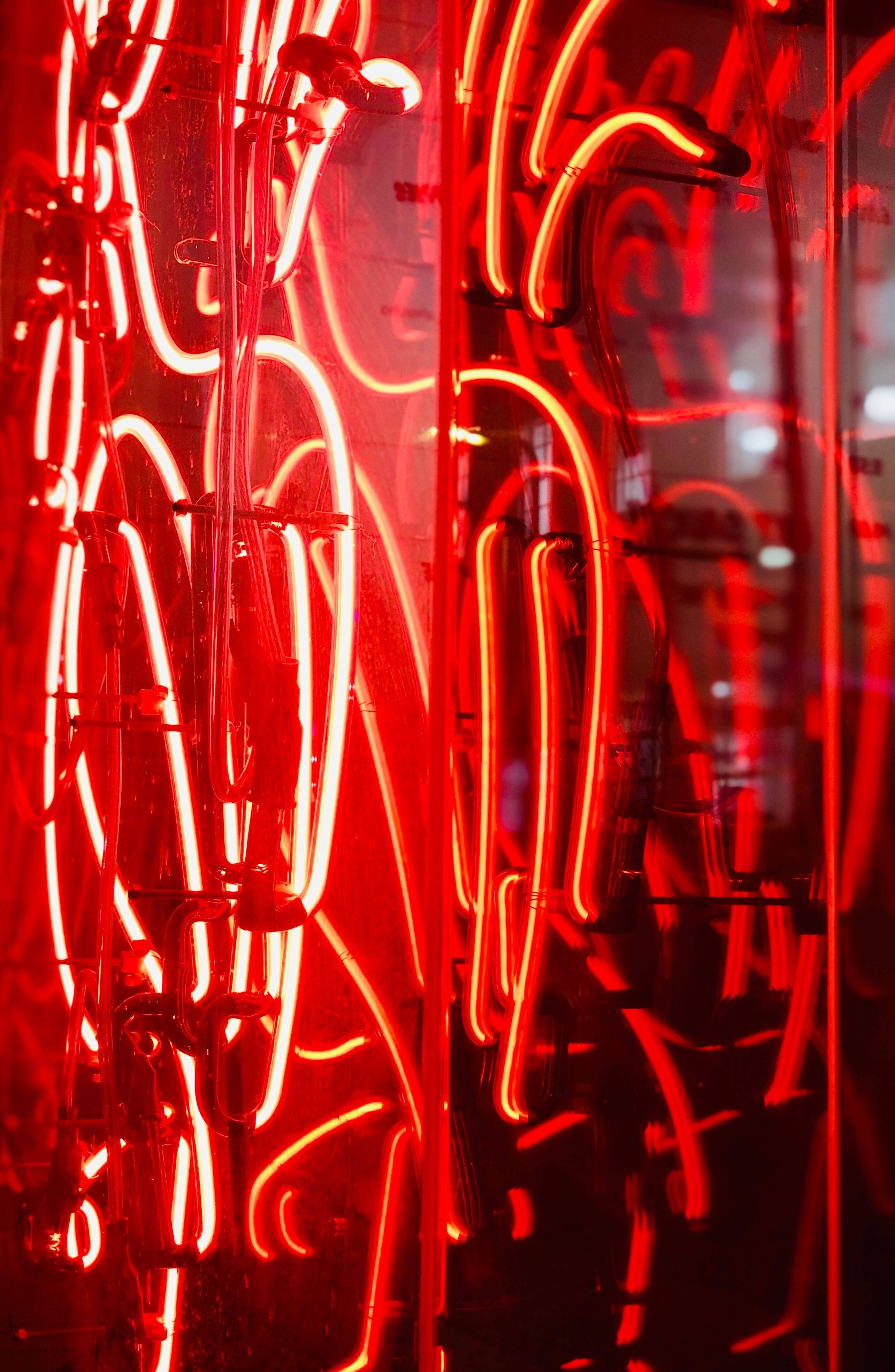 Rooi Neon Draad Muurpapier