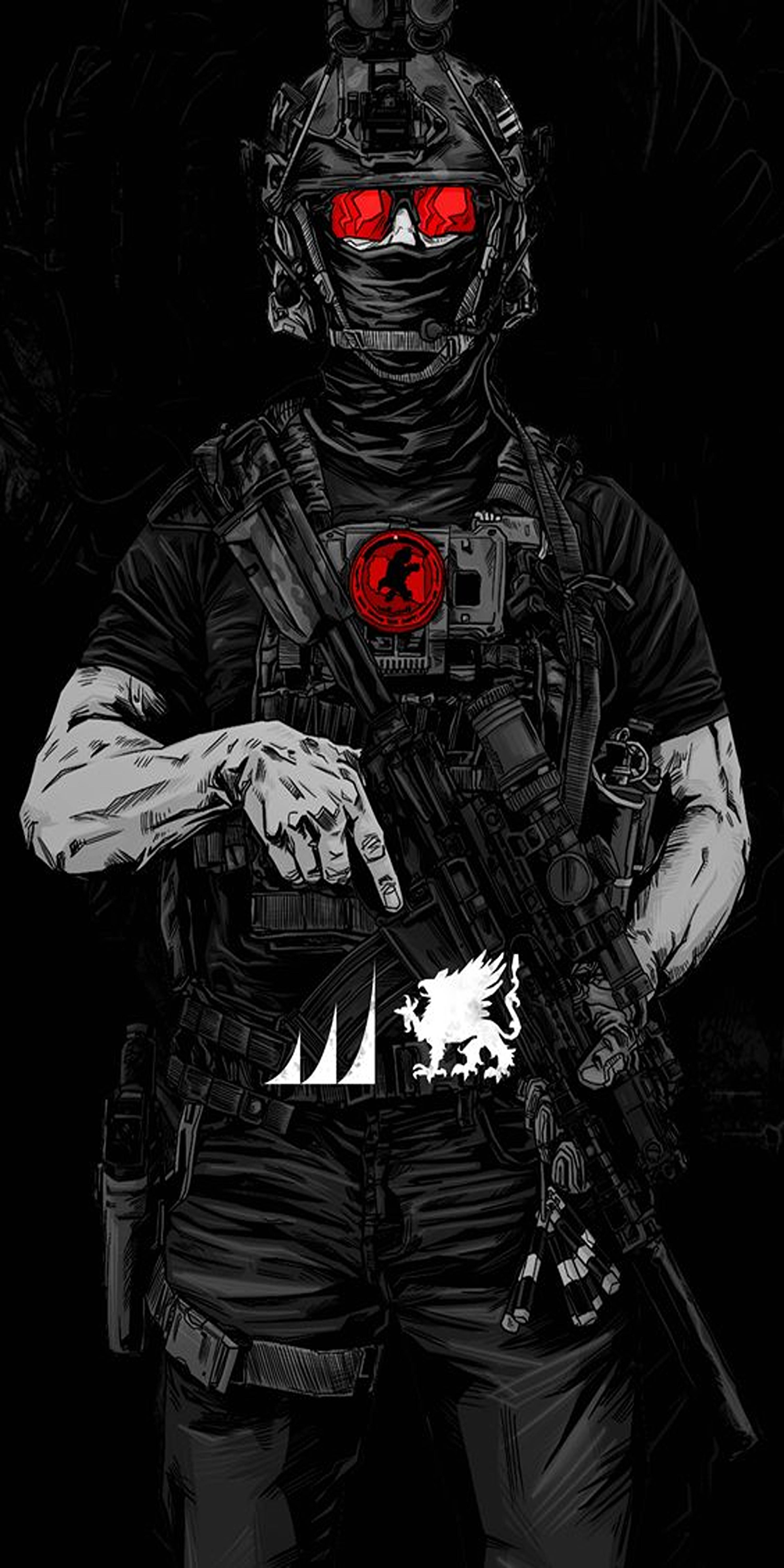 Rooi Oë Call of Duty Foon Muurpapier