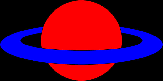 Rooi Planeet Blou Ringe Grafika Muurpapier