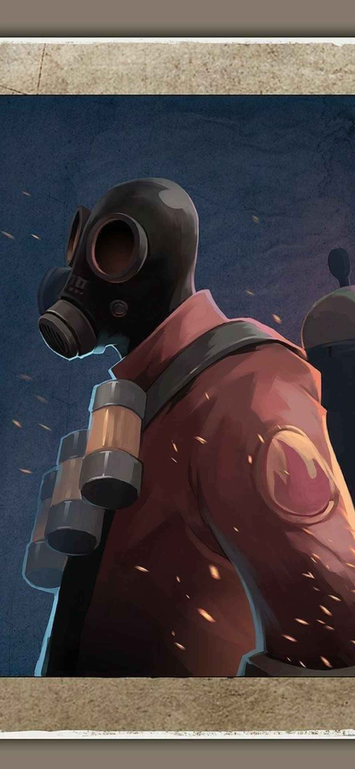 Rooi Pyro-karakter iPhone XS Max Team Fortress 2-agtergrond Muurpapier