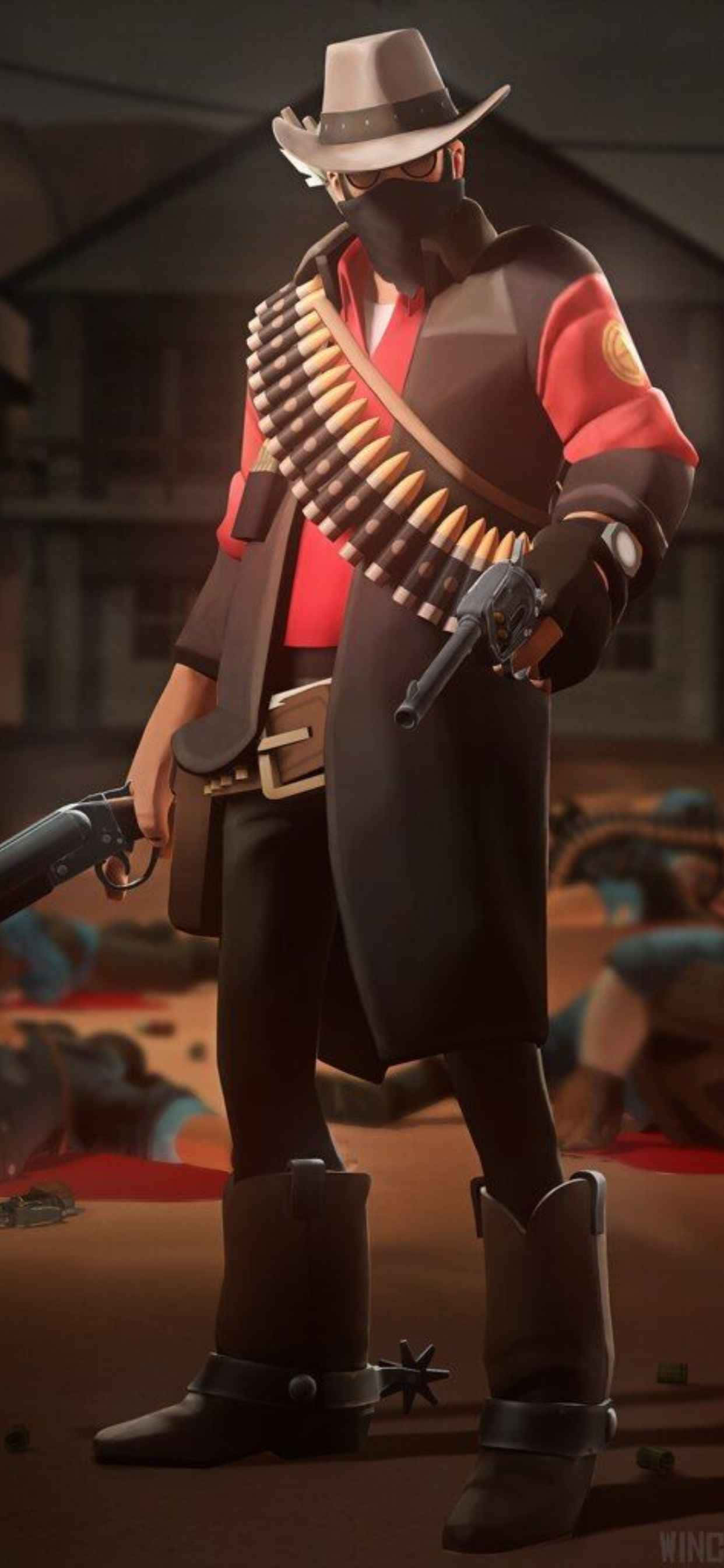 Rooi Snip iPhone Xs Max Team Fortress 2 Agtergrond Muurpapier