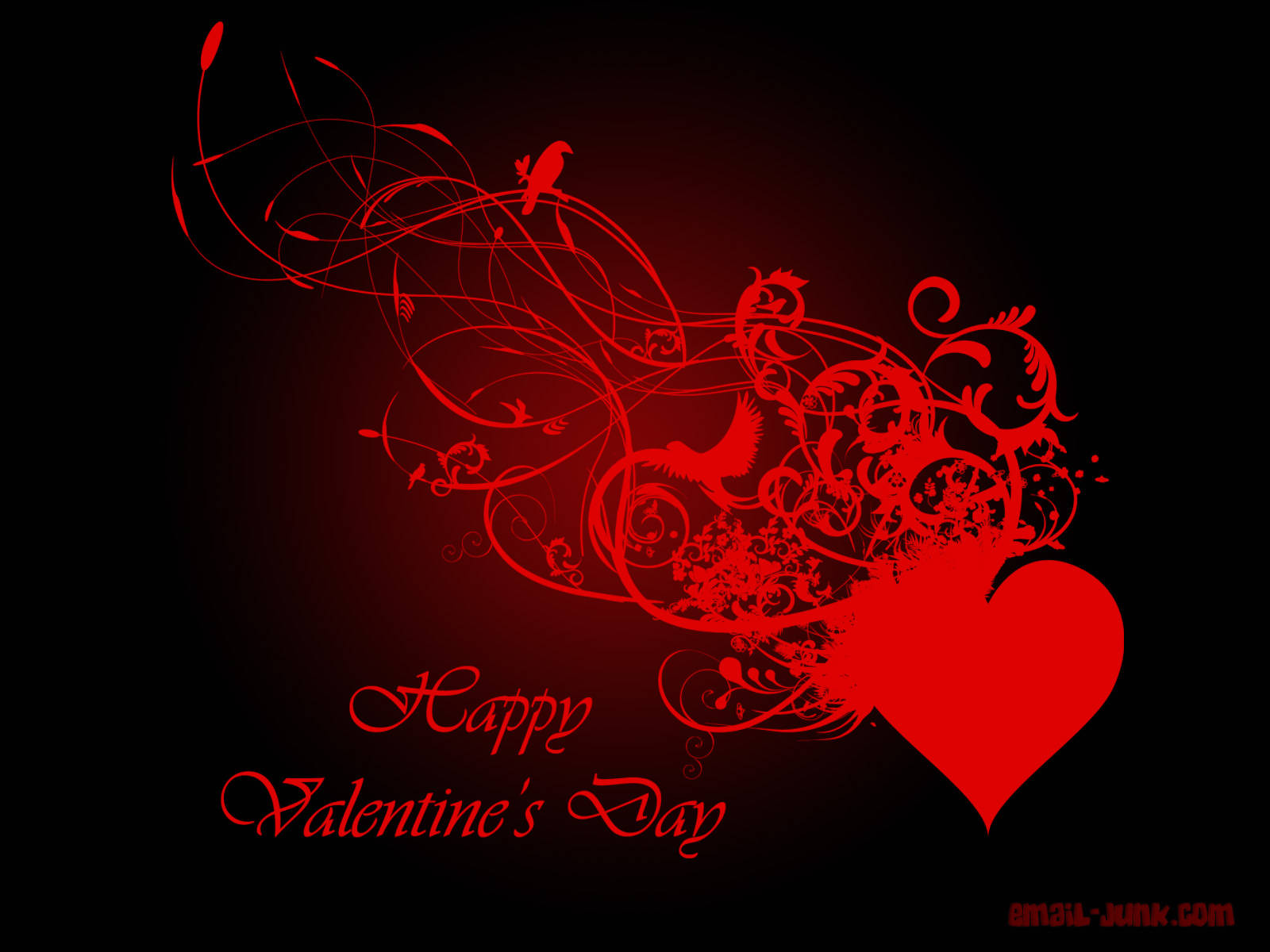Rooi Stamhart vir Valentynsdag Muurpapier