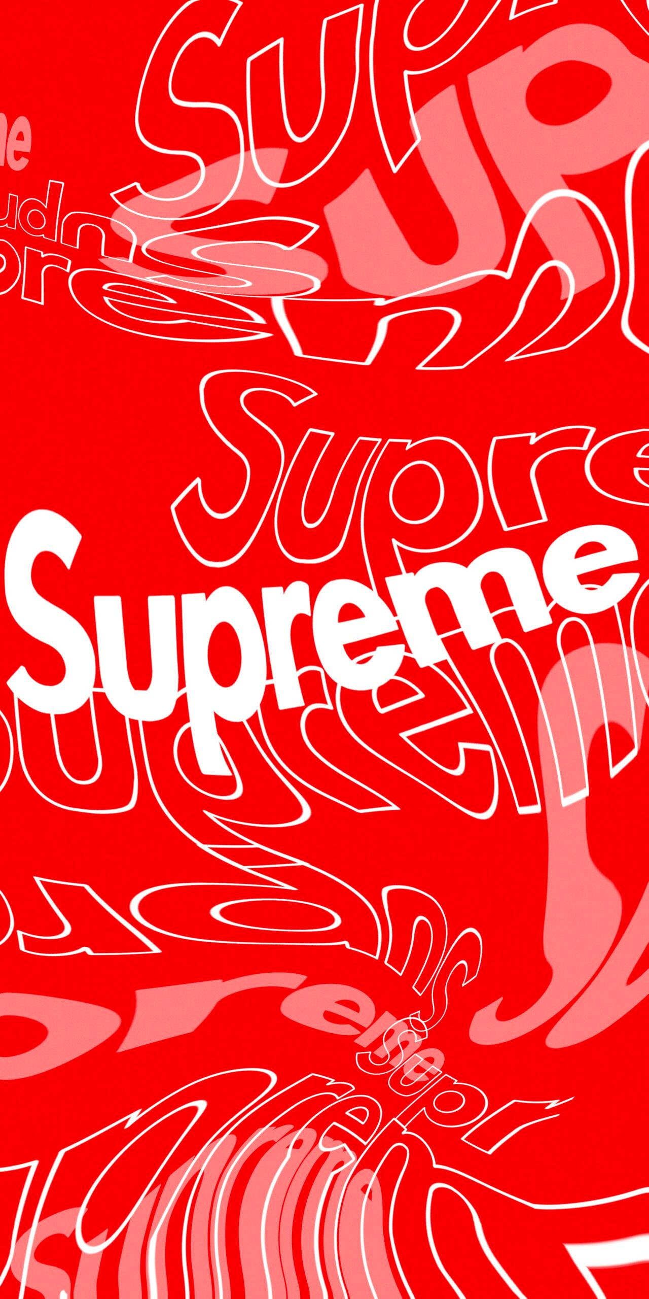 Rooi Supreme Golwende Lettertipes Muurpapier