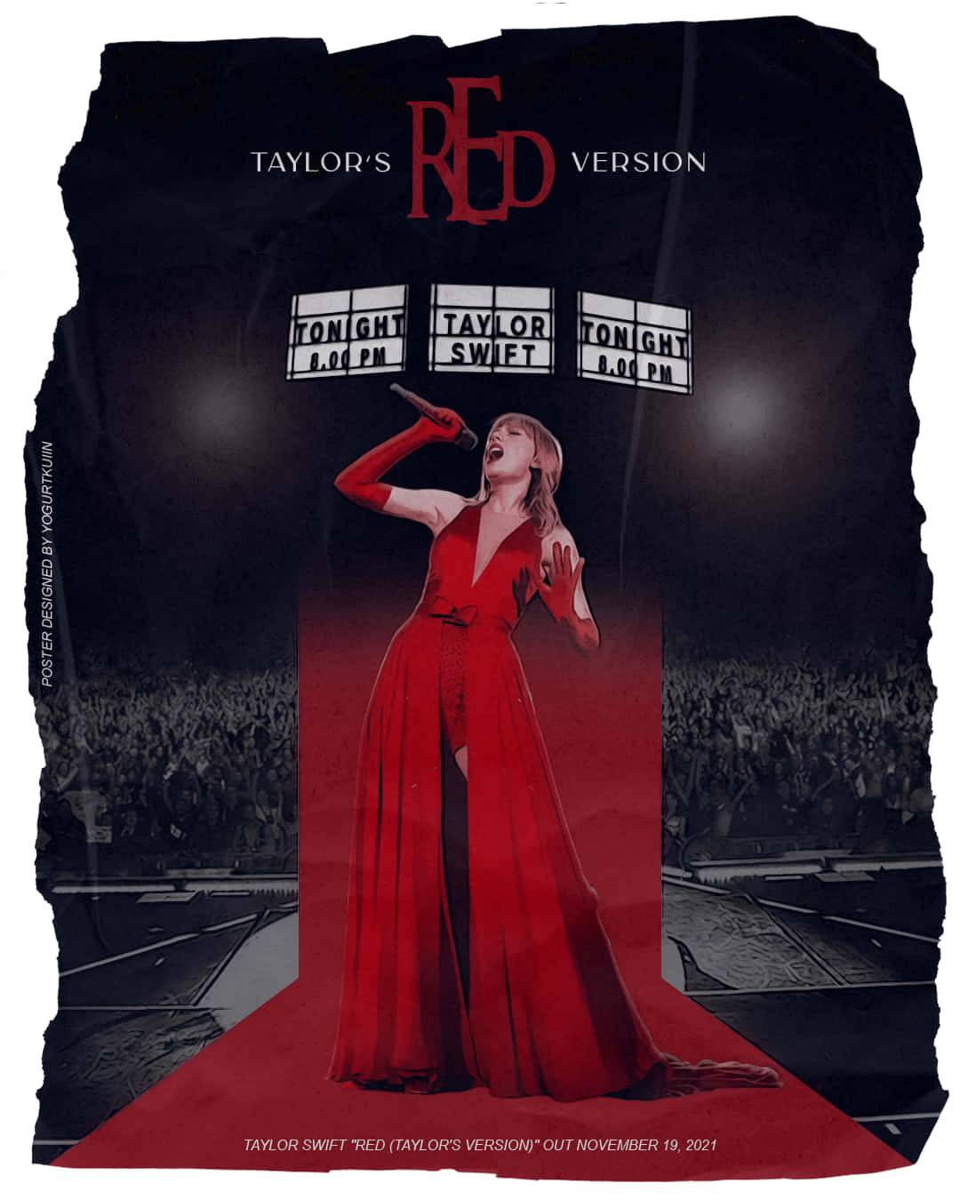Rooi Taylor's Weergawe Optredeposter Muurpapier