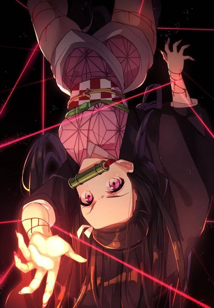 Rooi Tou Doodsvyand Nezuko Muurpapier