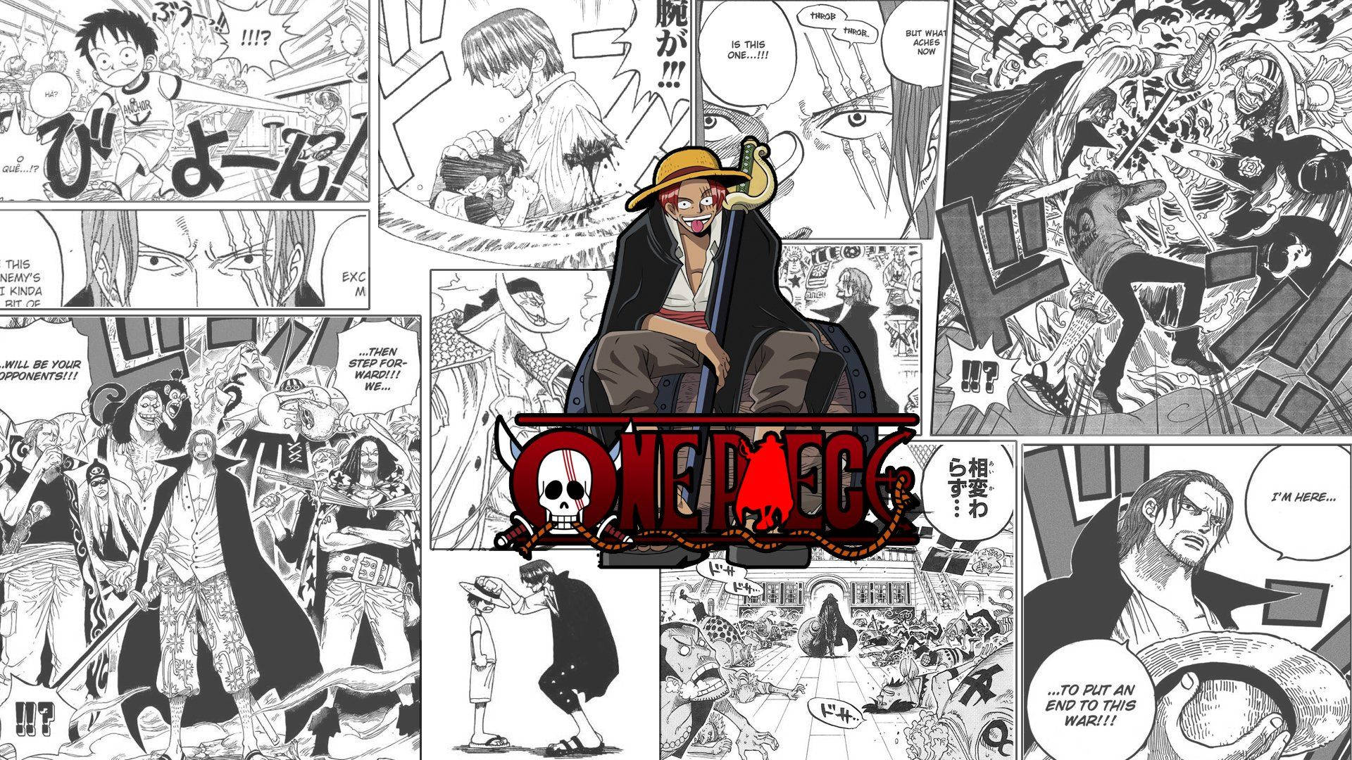 Rooikop Shanks Manga Paneel Muurpapier