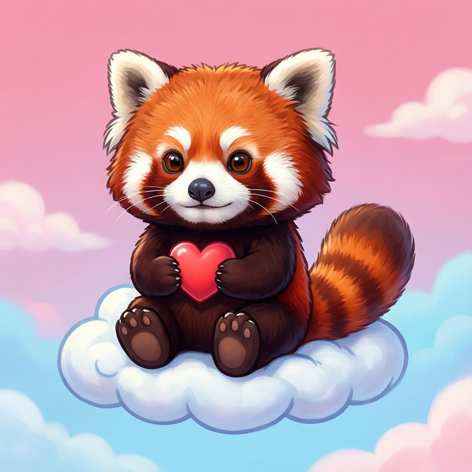 Rooipanda Chibi Muurpapier