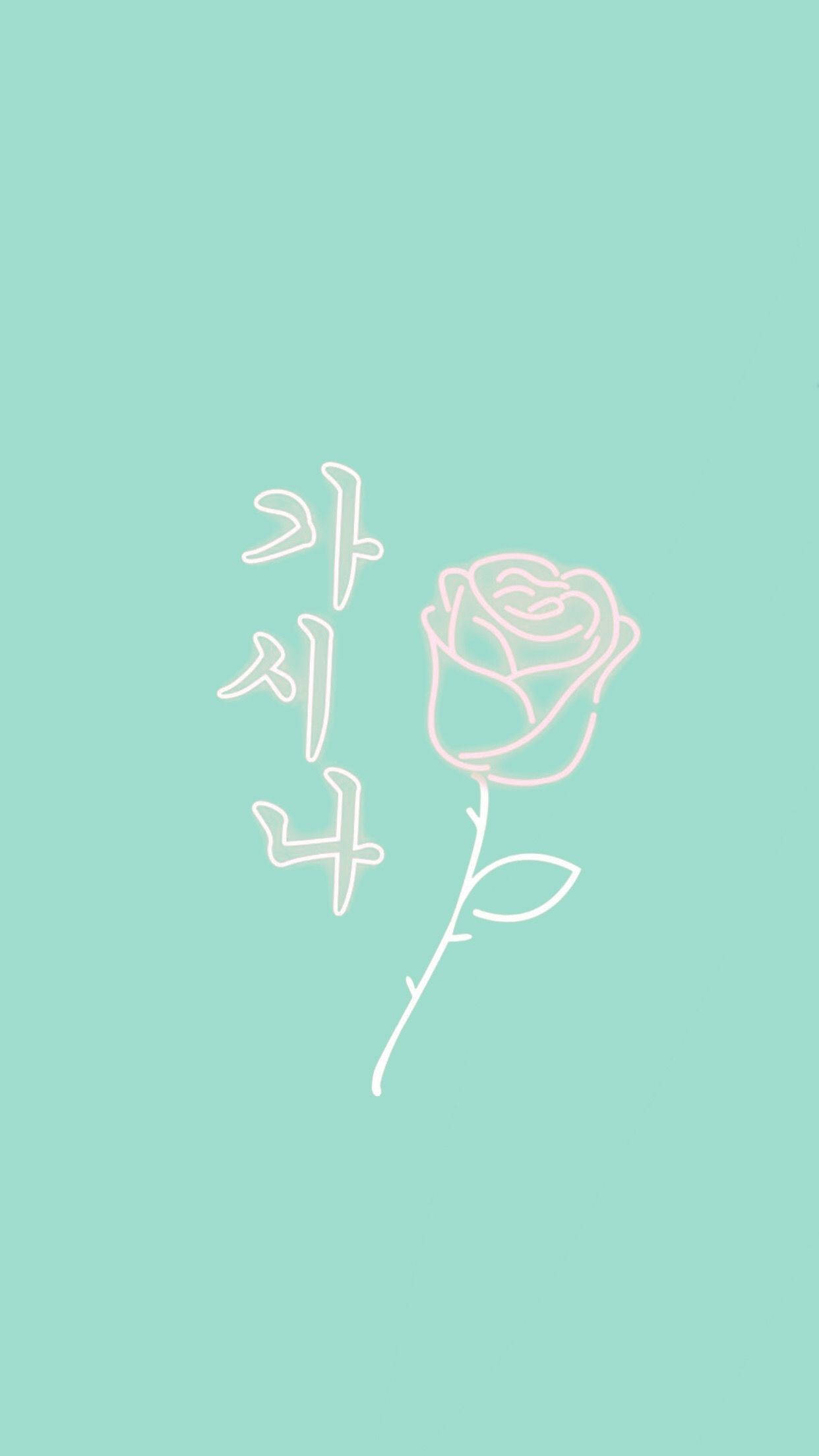 Roos op Pastelgroen Agtergrond Muurpapier