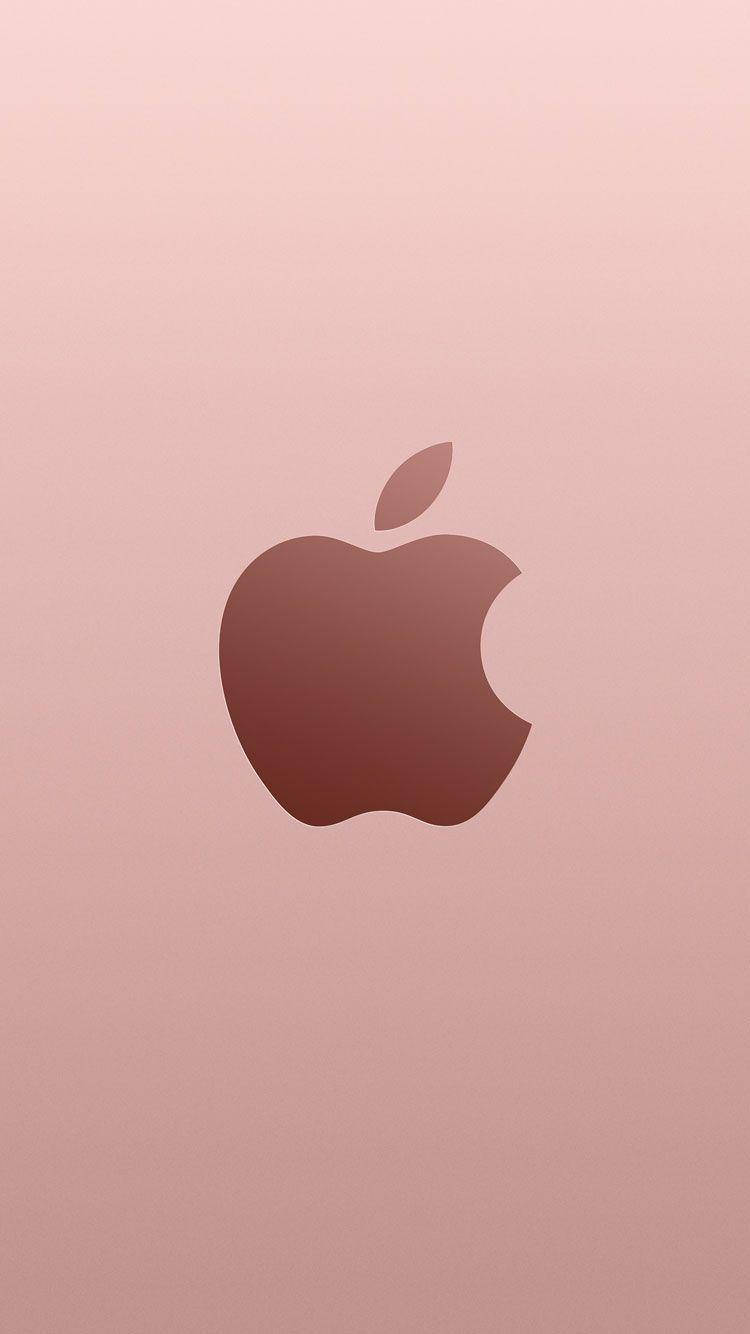 Roosgoud Apple-logo iPhone SE Muurpapier