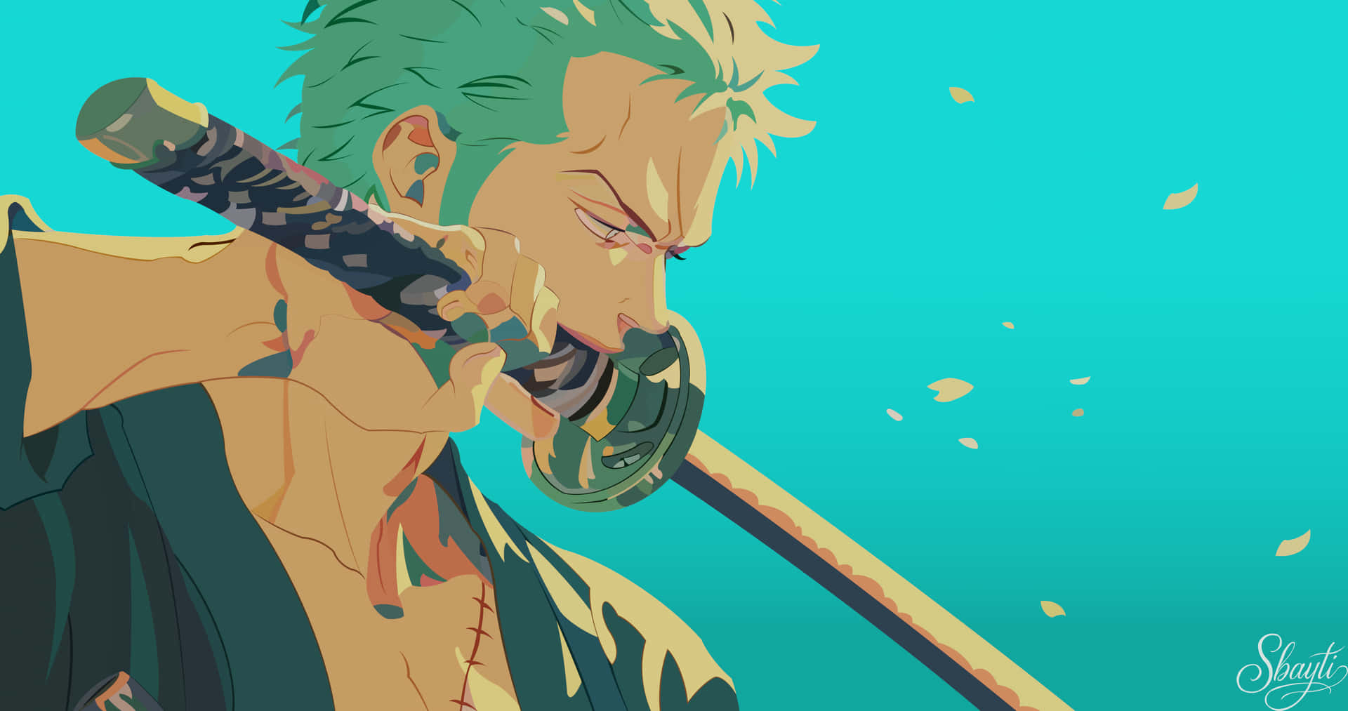 Roronoa Zoro Berei Voor vir die Stryd Muurpapier
